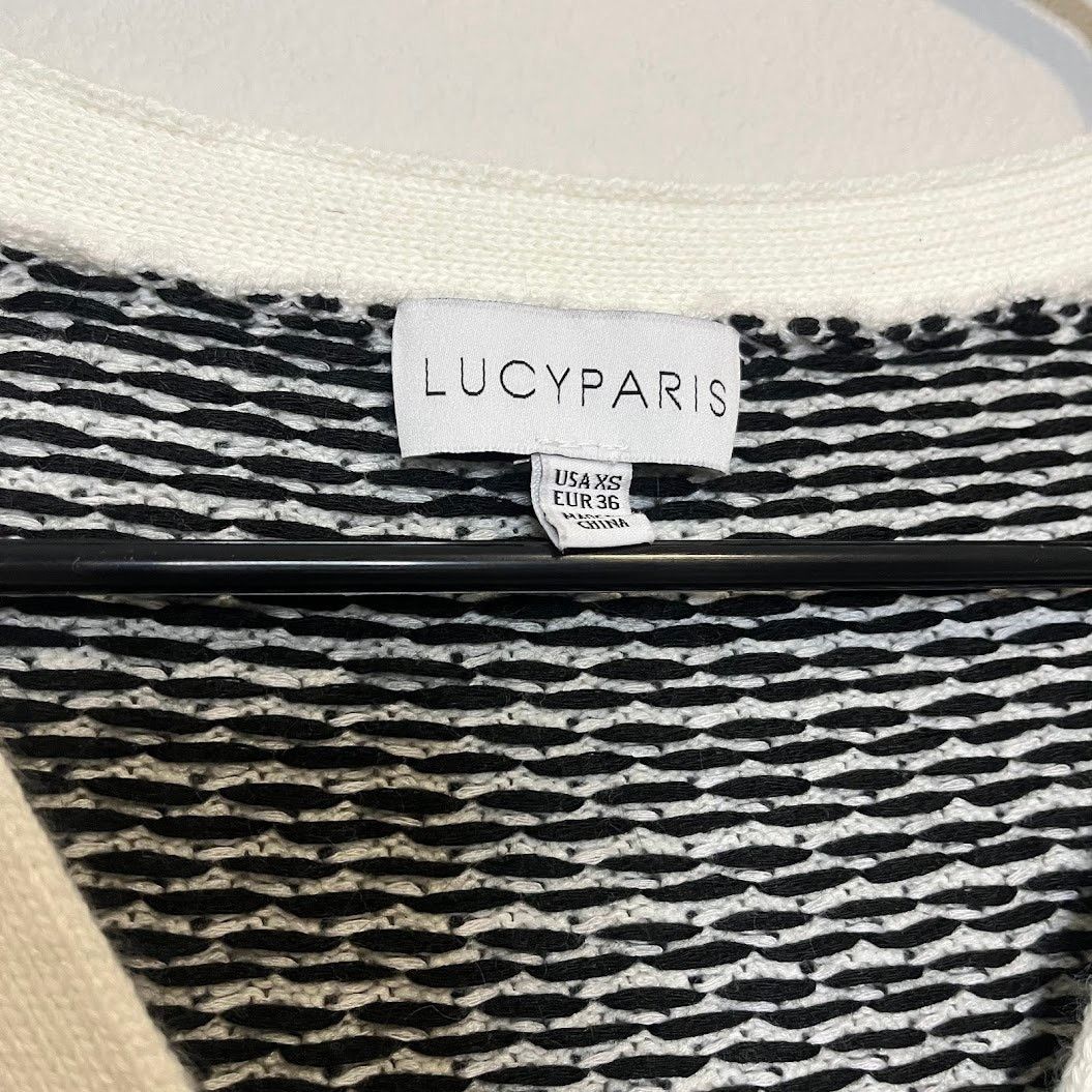 Designer Lucy Paris Taya Chevron Knit V-Neck Button Down Cardigan XS Size XS / US 0-2 / IT 36-38 - 5 Thumbnail