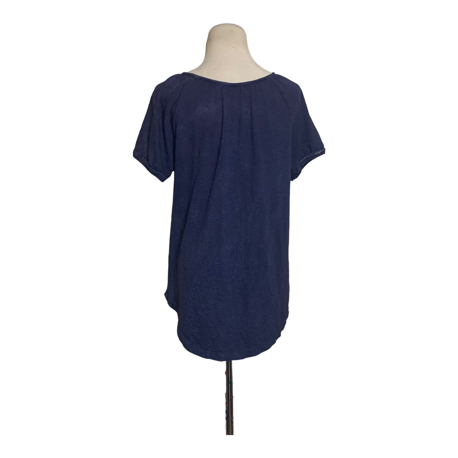 Eddie Bauer Eddie Bauer blue short sleeves cotton tunic top size small Size S / US 4 / IT 40 - 2 Thumbnail