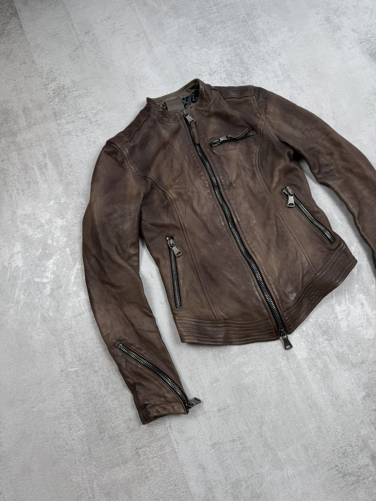 Vintage EMPRESA Milano leather jacket archive opium Rick style y2k Size XS / US 0-2 / IT 36-38 - 3 Thumbnail