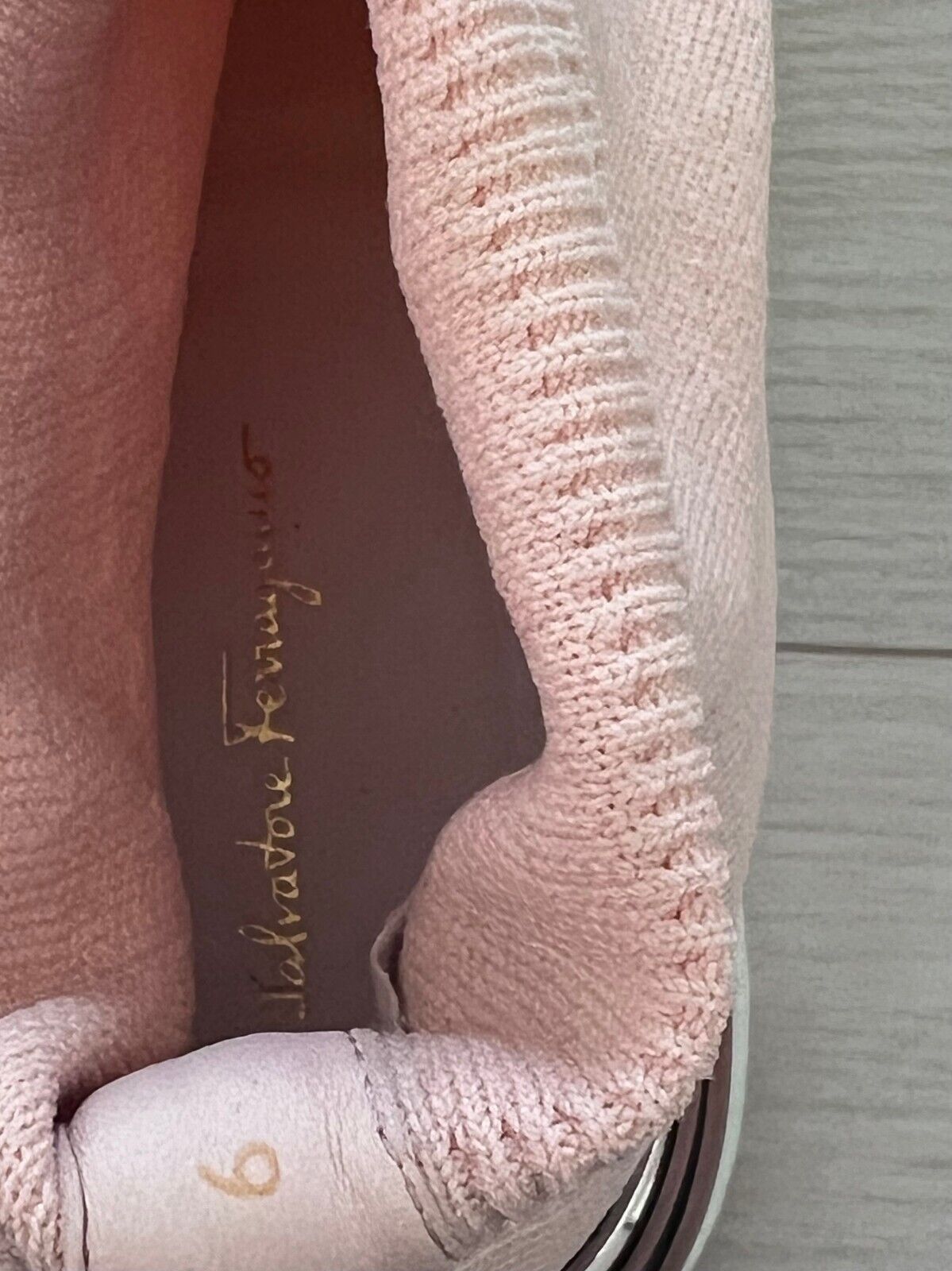 Salvatore Ferragamo Salvatore Ferragamo Ninette Knit Sock Metallic Sneaker ( 9 ) Size US 9 / IT 39 - 7 Thumbnail