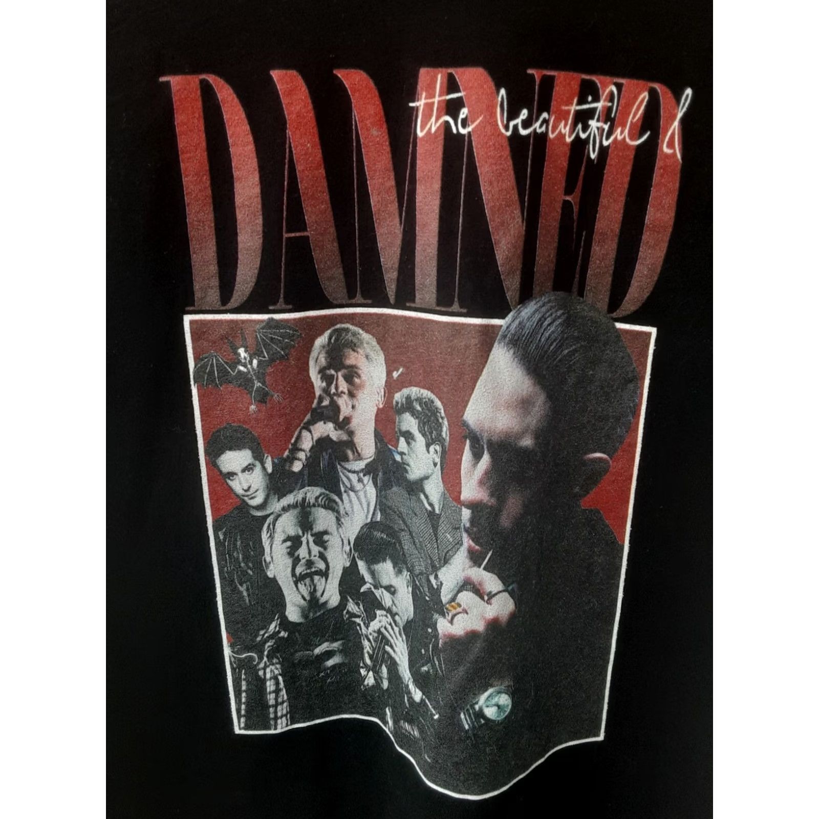 Vintage Bella + Canvas The Beautiful & Damned Tee Black T-Shirt Size M Men Crew Neck Short Sleeve Logo Graphic Print Knit Cotton Band Rock Vintage: No Size US M / EU 48-50 / 2 - 2 Thumbnail