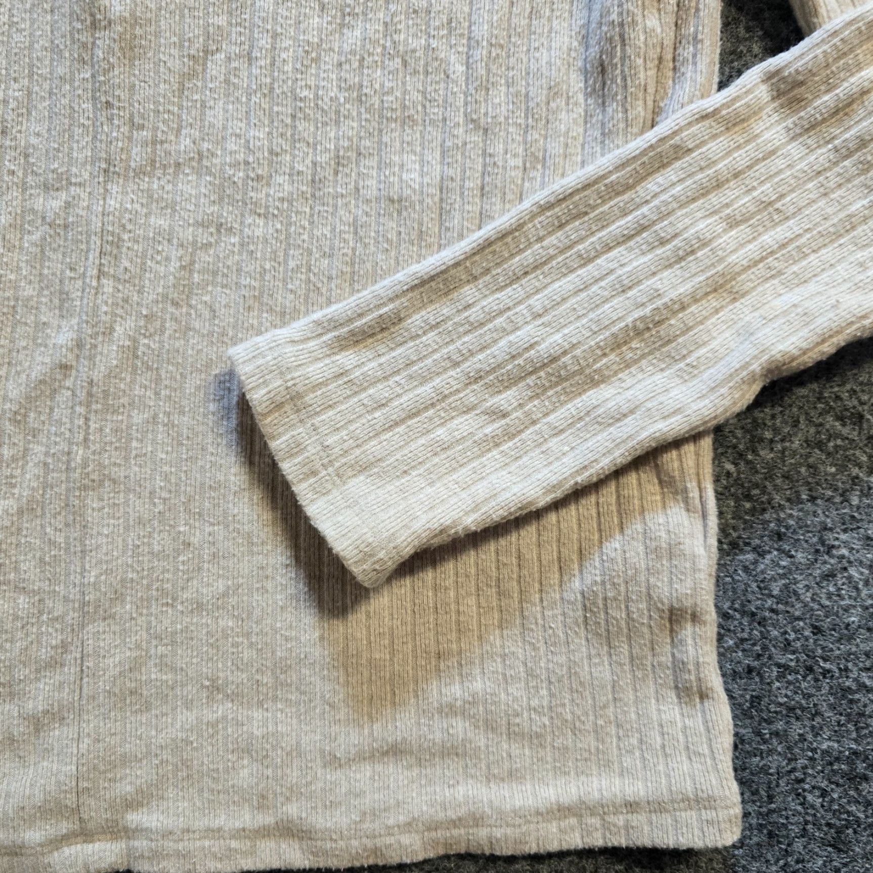 Vince Vince Top Womens Size S Beige Ribbed 1/4 Zip Knit Long Sleeve Casual Capsule Shirt Size S / US 4 / IT 40 - 4 Thumbnail