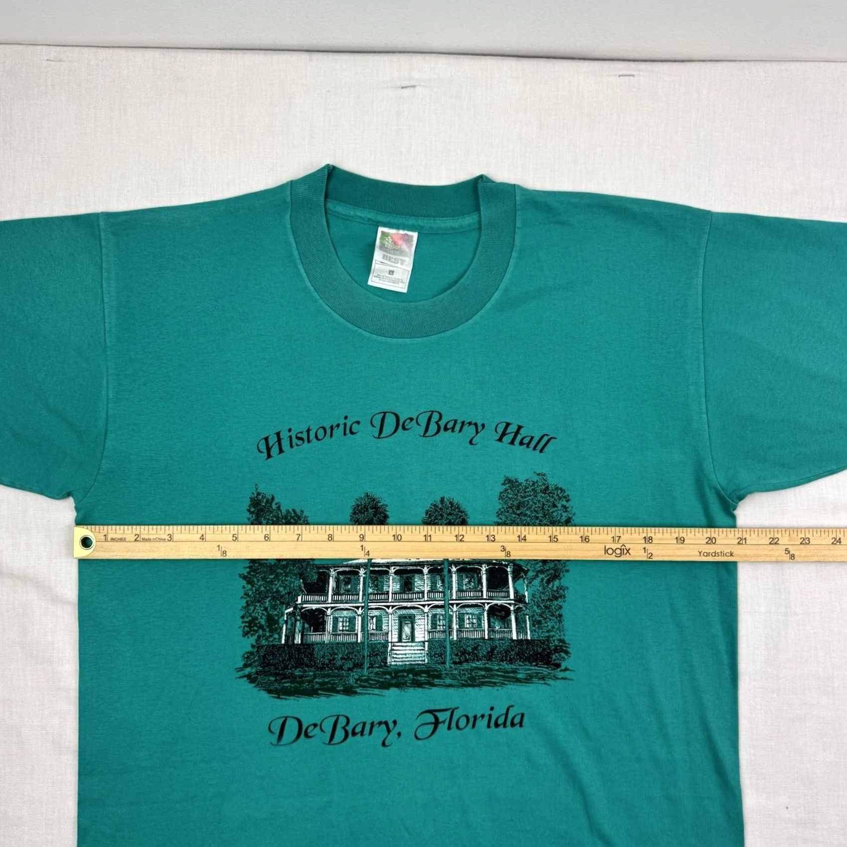 Fruit Of The Loom VINTAGE DeBary Hall Florida T Shirt Men L Blue Cotton Polyester 90s History Nature Home Shirt Mens Size US L / EU 52-54 / 3 - 6 Thumbnail