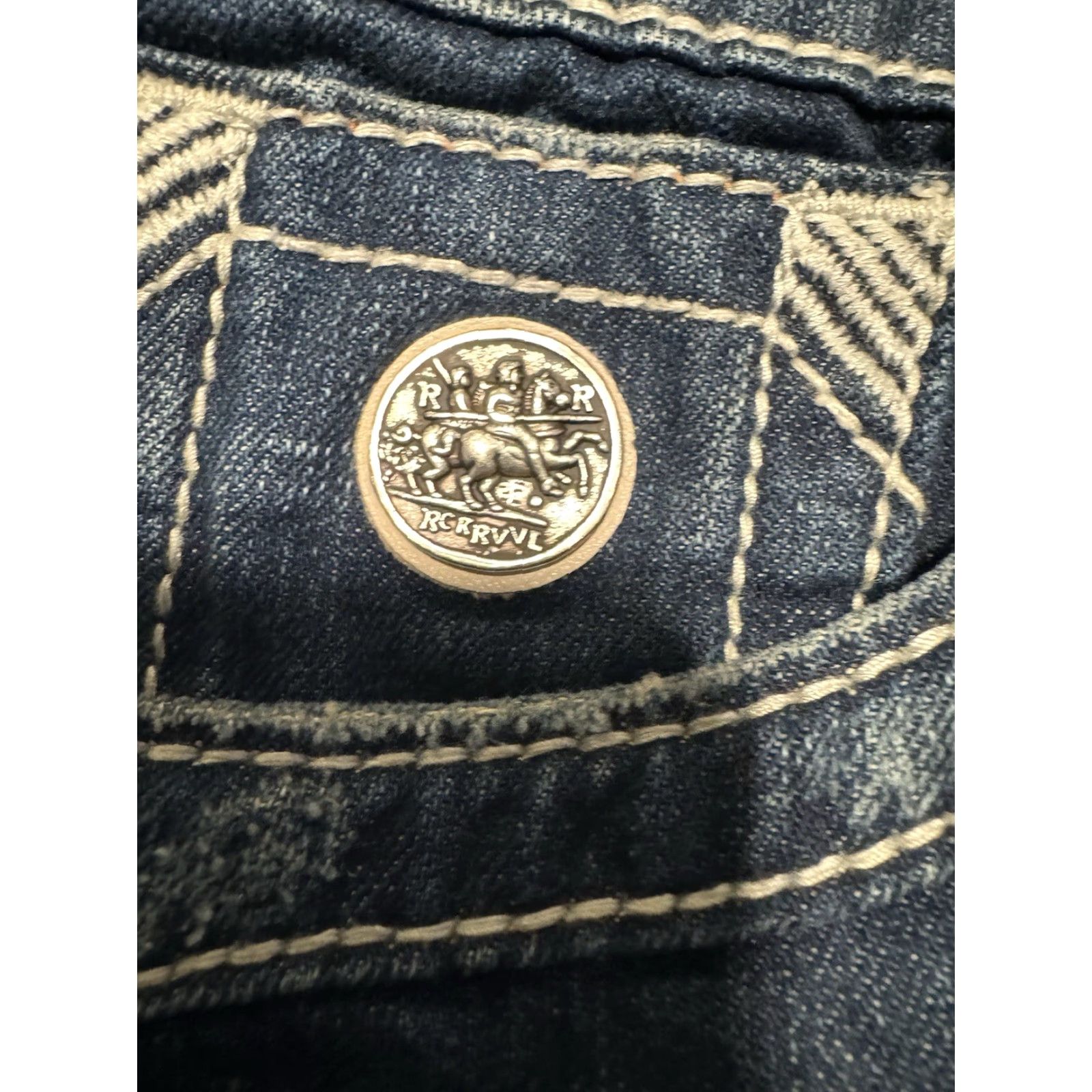 Vintage Rock Revival Jeans Blue Denim Kurt Straight Leg 36x31 Mens Regular 5-Pocket Denim Blue Jeans Rock Revival Size US 36 / EU 52 - 7 Thumbnail