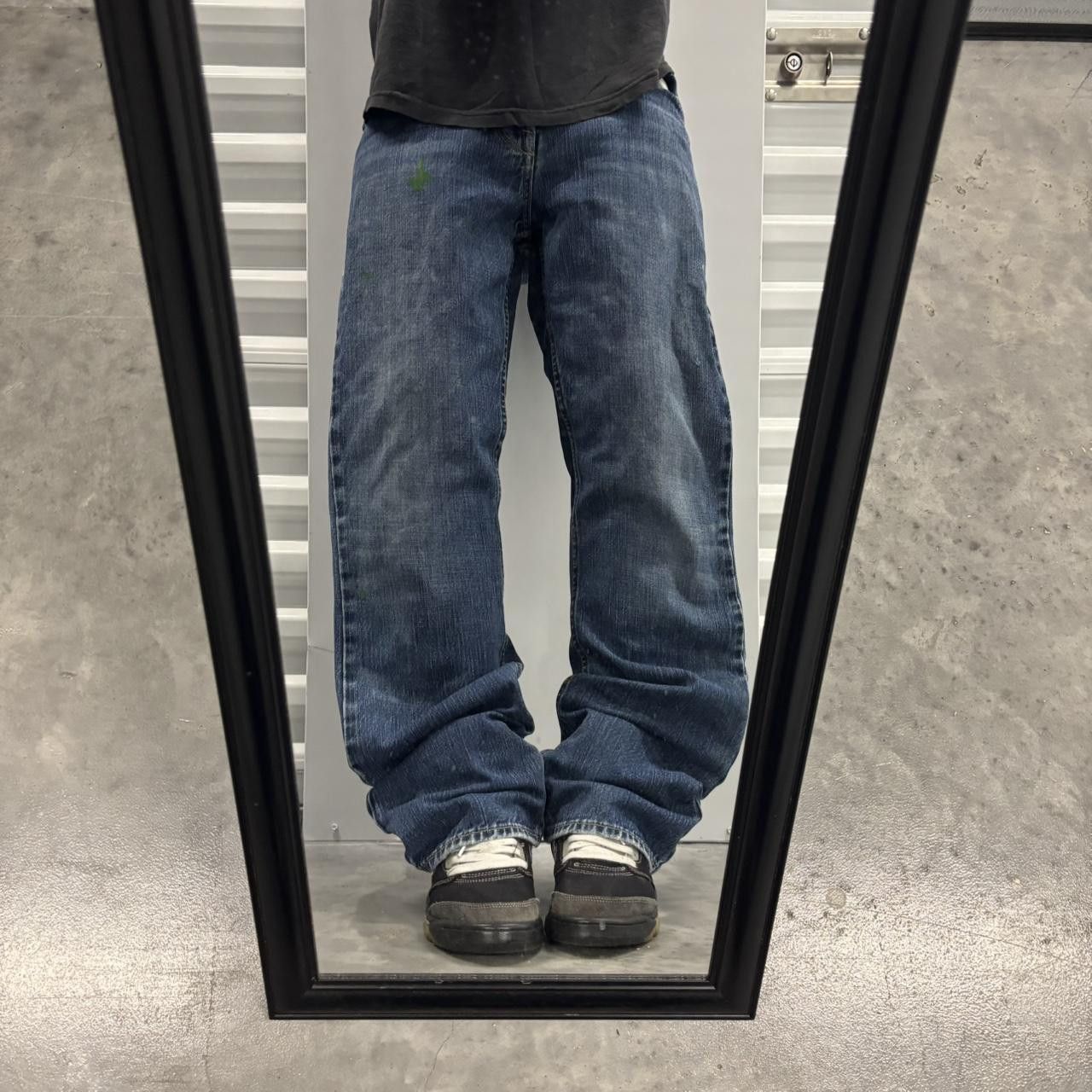 Japanese Brand × Vintage Crazy Vintage Y2K/2000s Grunge Dark Wash Bootcut Denim Jeans! Size US 30 / EU 46 - 1 Thumbnail