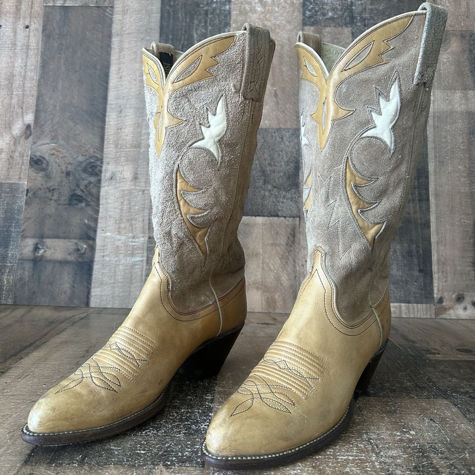 Dan Post Dan Post 4231 Suede Leather Inlay Cowboy Boots Womens 7.5 C Size US 7.5 / IT 37.5 - 1 Thumbnail