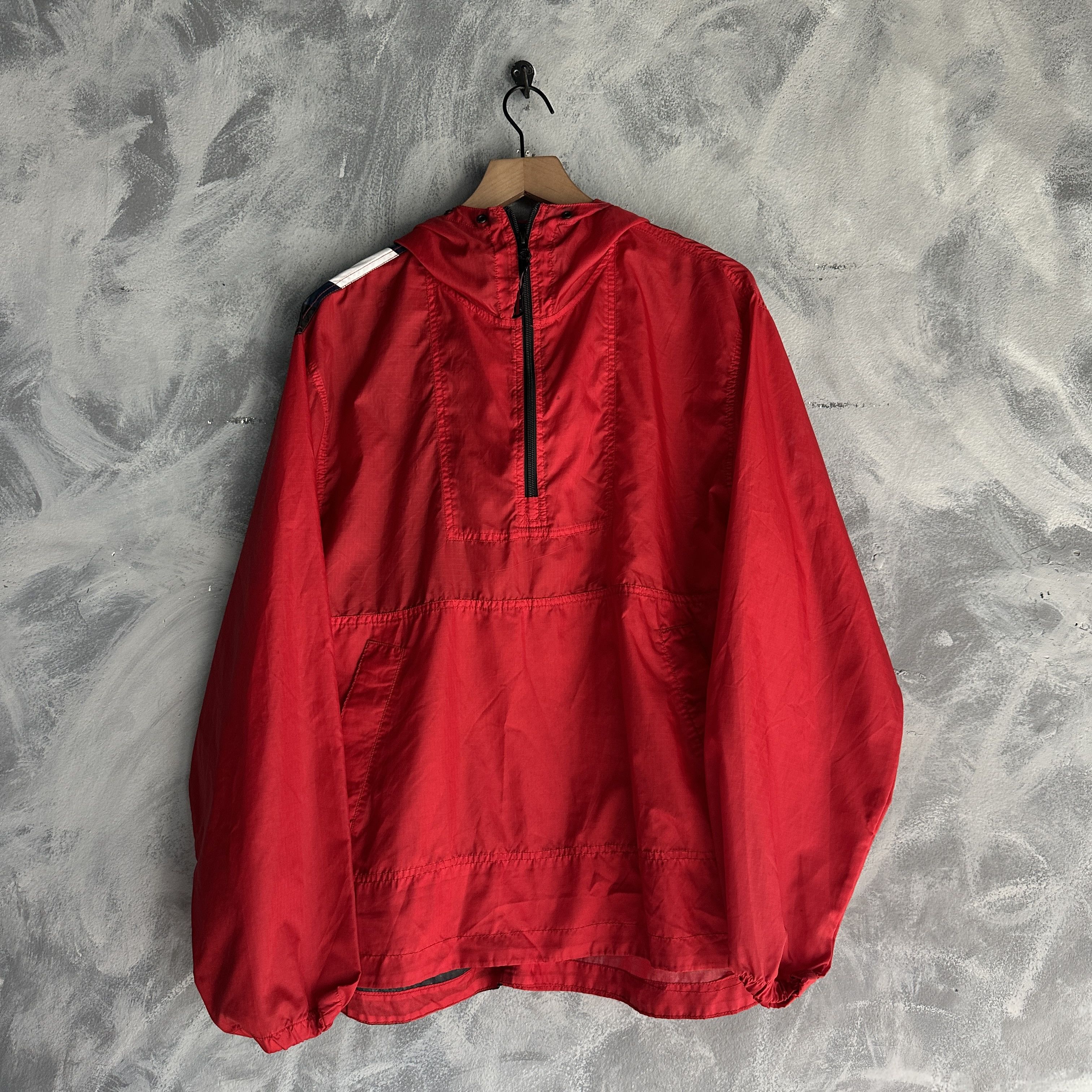 Tommy Hilfiger Vintage Tommy Jeans 1/4 Jacket Mens Medium Red Windbreaker Size US M / EU 48-50 / 2 - 2 Thumbnail