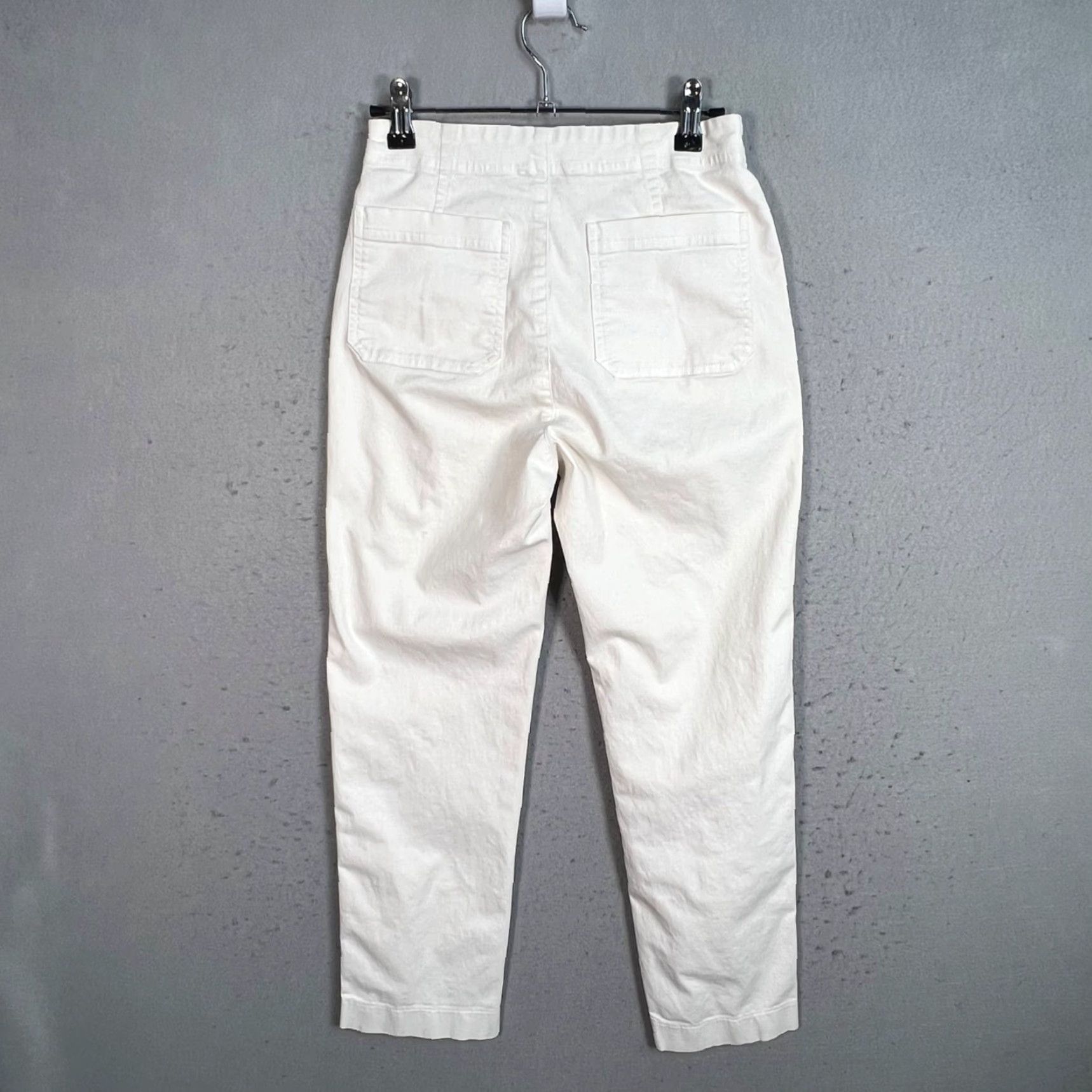 Vintage Babaton White High-Waisted Button-Fly Pants Womens 00 Cotton Blend Size 24" / US 00 / IT 34 - 2 Thumbnail