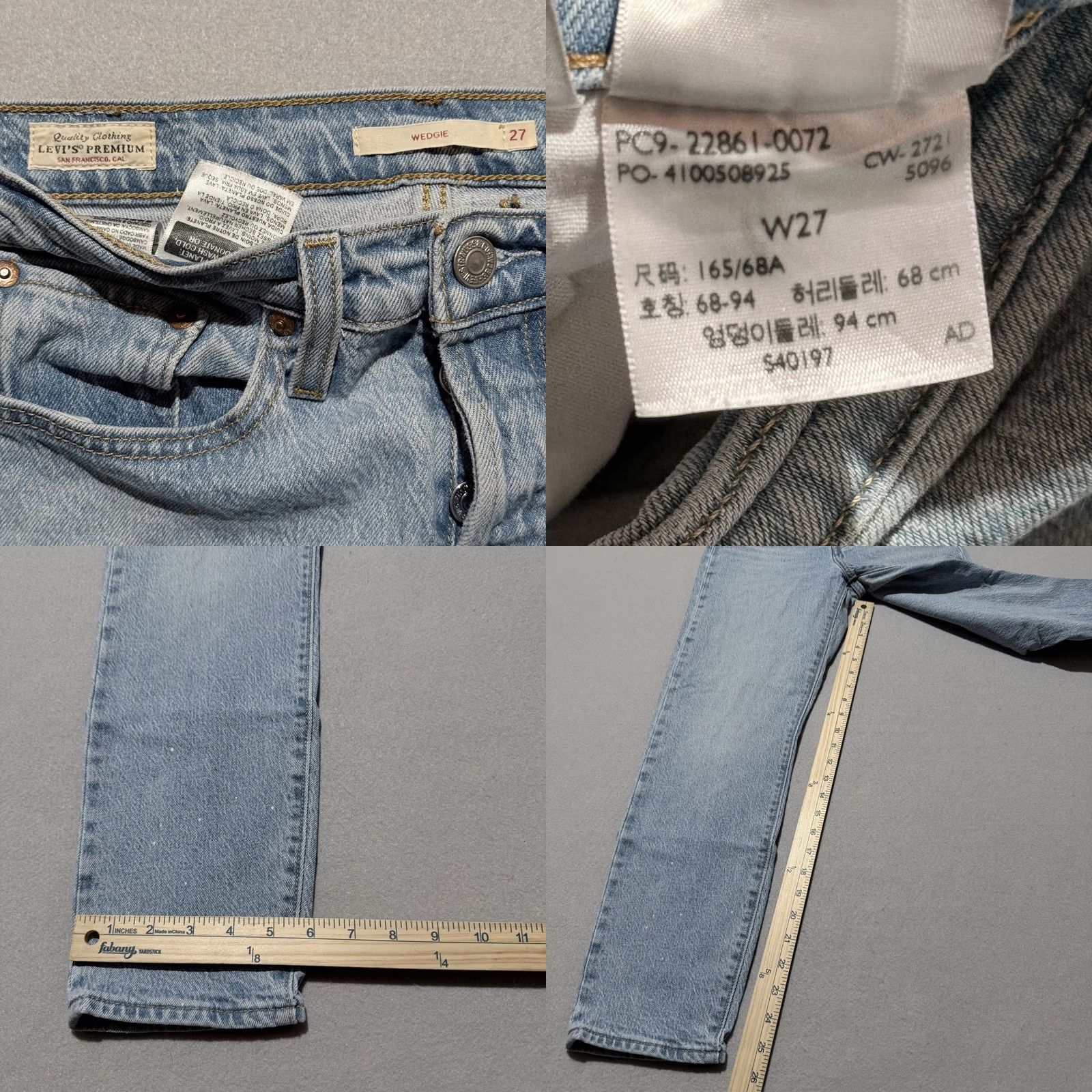 Levi's Levi's Jeans Women Blue Denim Mid Rise Button Fly Wedgie Straight 27 - 5-Pocket Design Denim, Regular Fit, Inseam 25.5 in, 90s City Theme - Womens Size 27" / US 4 / IT 40 - 9 Thumbnail