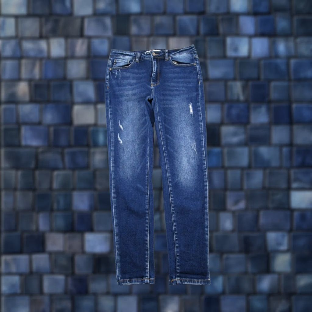 Vintage Kancan Maurices Womens High Rise Blue Stretch Denim Skinny Jeans Womens Size 29 Regular 5-Pocket Design XS? No—Oops Size 29" - 1 Thumbnail
