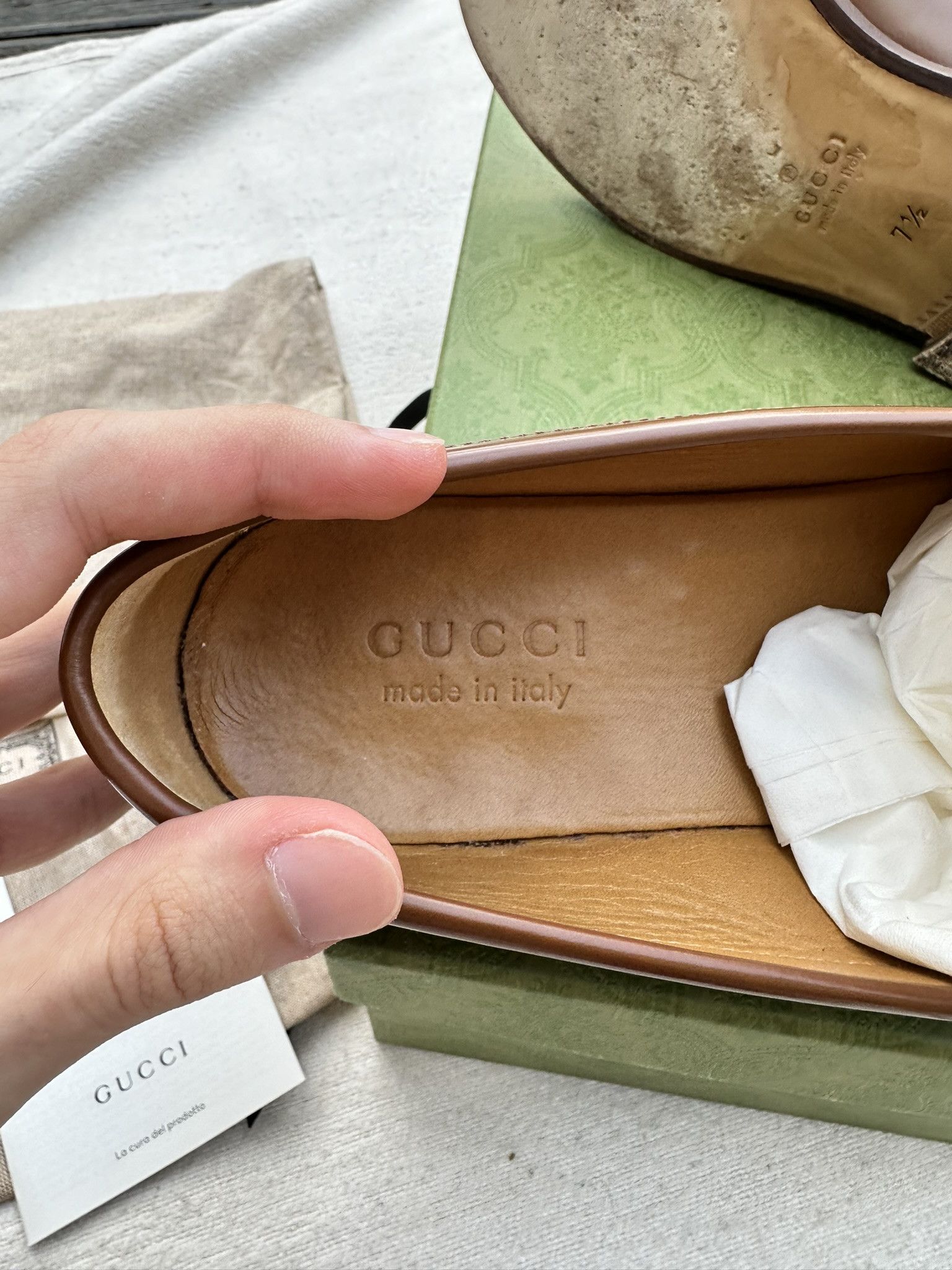 Gucci Gucci Moccasins Brown Leather Interlocking G Logo Shoes Size US 8 / EU 41 - 11 Thumbnail