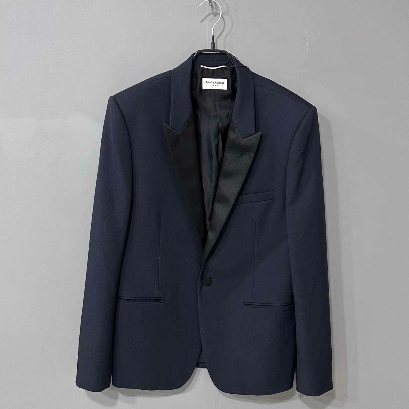 Saint Laurent Paris Saint Laurent Dark Blue Single-Button Blazer Size US M / EU 48-50 / 2 - 1 Thumbnail