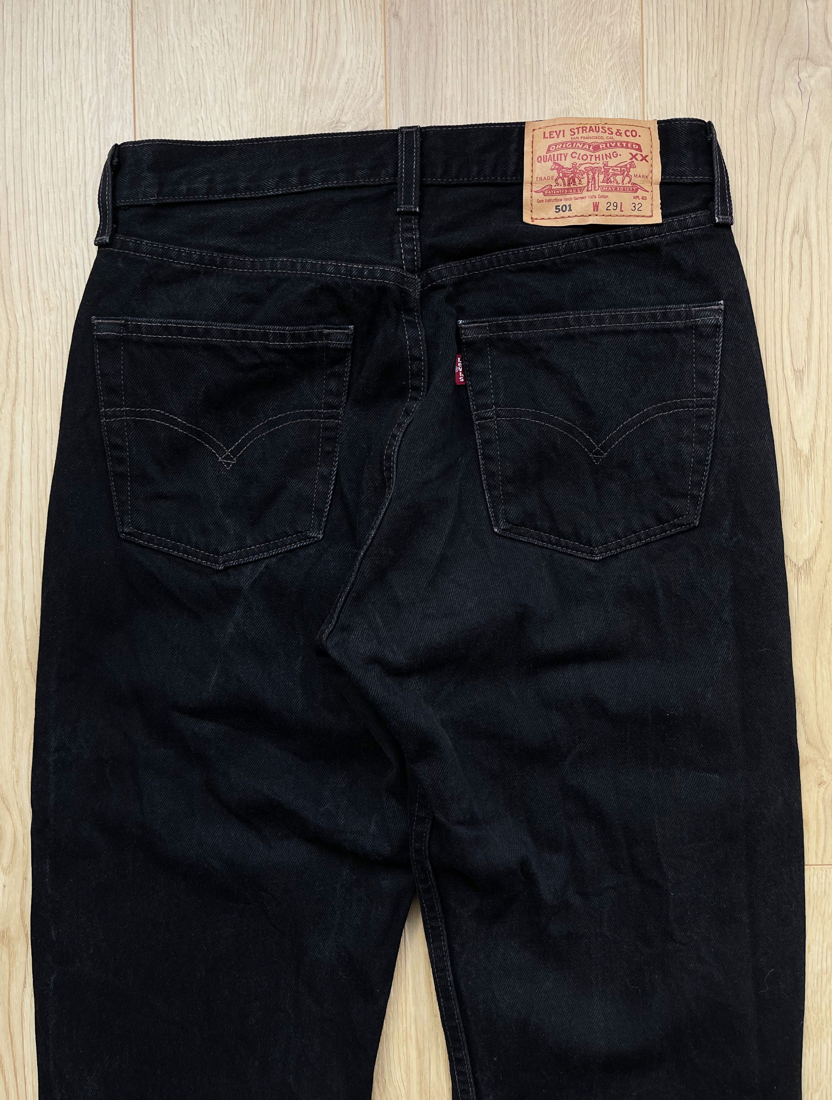 Levi's Vintage Clothing Vintage Levis 501 Women's Black Denim Jeans Pants Size 29" - 4 Thumbnail