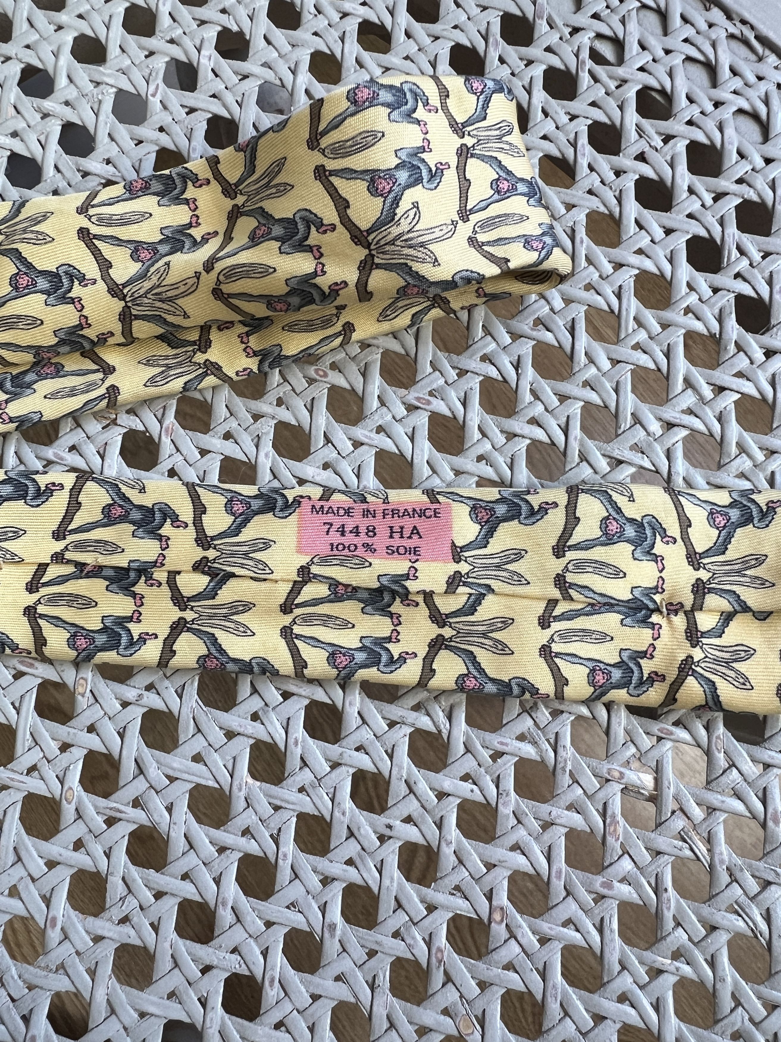 Hermes VINTAGE HERMES MONKEY PRINT TIE Size ONE SIZE - 4 Thumbnail