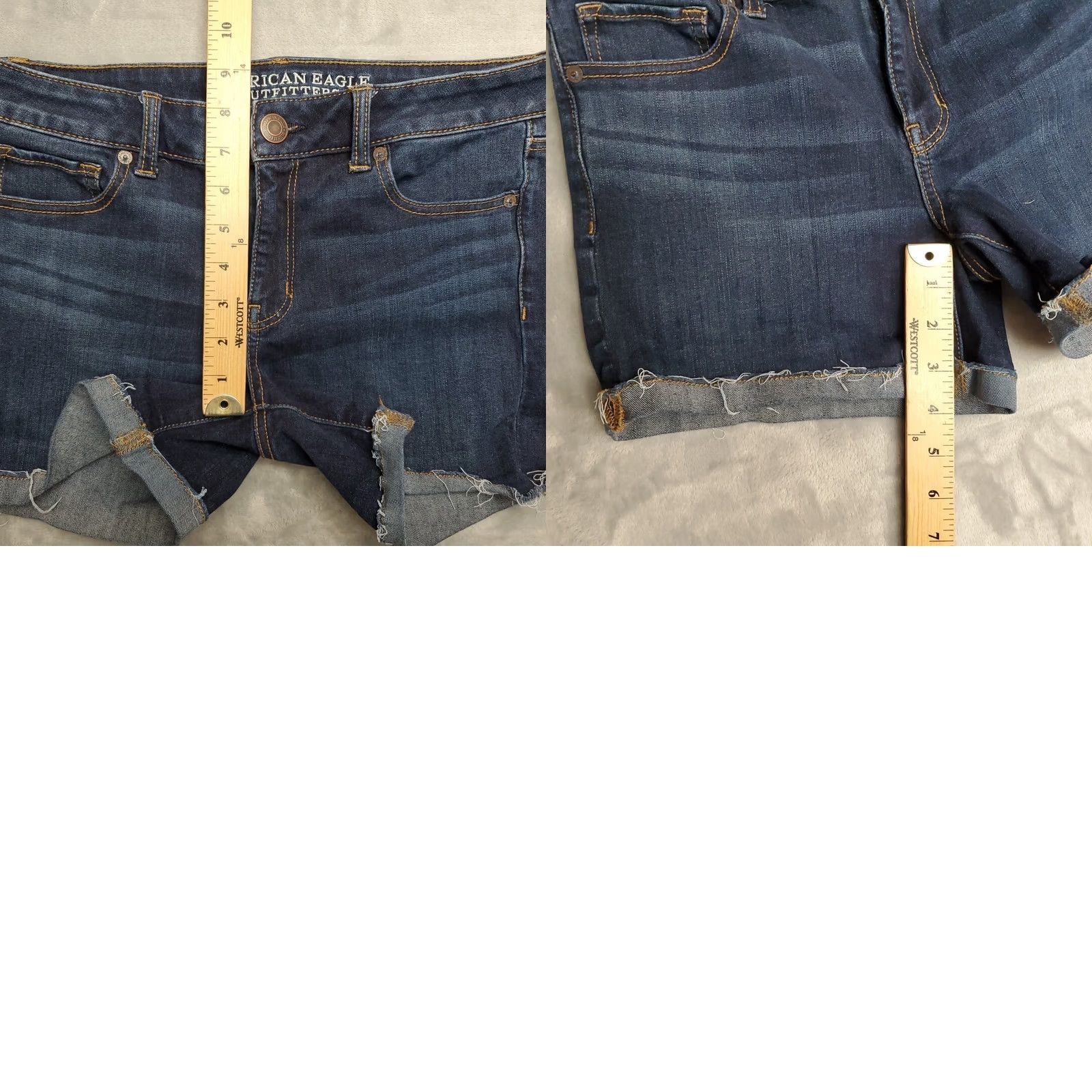 American Eagle Outfitters American Eagle Shorts Womens 10 Denim 360 Super Stretch Cutoff Midi Micro Mini Size 32" / US 10 / IT 46 - 8 Thumbnail