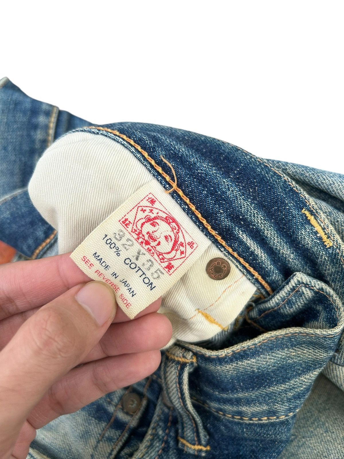 Evisu Thrashed Vintage Evisu Selvedge Baggy Denim Jeans Size US 31 - 6 Thumbnail