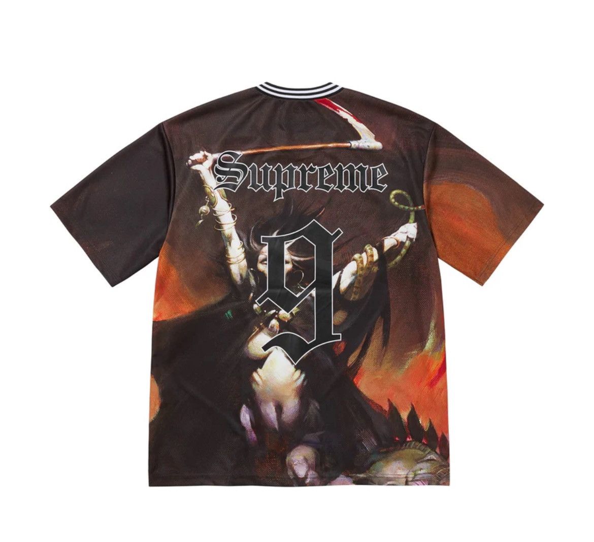 Supreme × Vintage Supreme Frank Frazetta Woman With Scythe Soccer Jersey Size US M / EU 48-50 / 2 - 2 Thumbnail