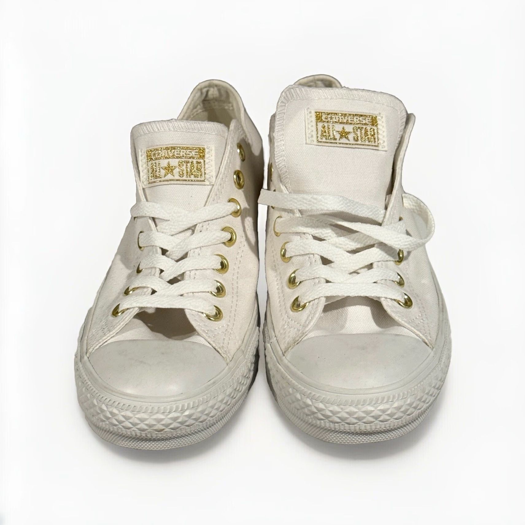 Converse VINTAGE Converse All Star Chuck Taylor Women's Sneakers 10.5 White Studded Athletic Stars Size US 8.5 / IT 38.5 - 3 Thumbnail