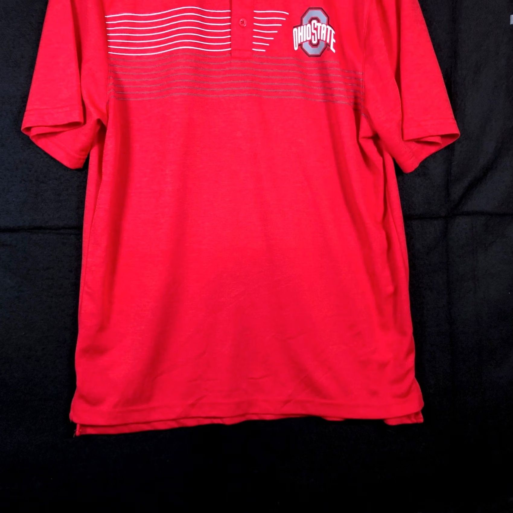 Vintage Ohio State Mens Shirt Red Short Sleeve Collared Polo 100% Polyester Medium Size US M / EU 48-50 / 2 - 3 Thumbnail