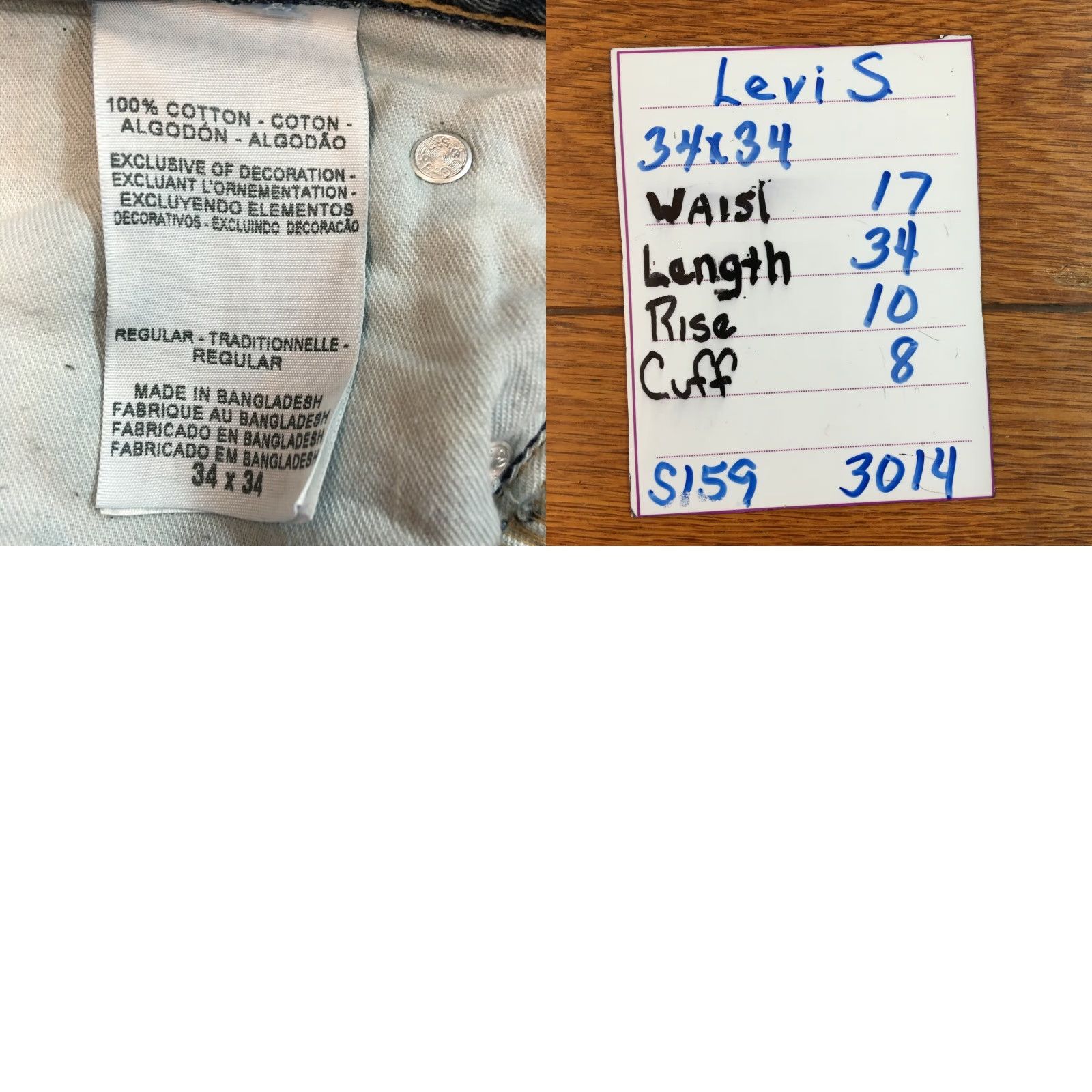 CO Signature By Levi Strauss & Co Mens Jeans Straight Blue 34X34 5-Pocket Denim 100% Cotton Mens Size US 34 / EU 50 - 8 Thumbnail