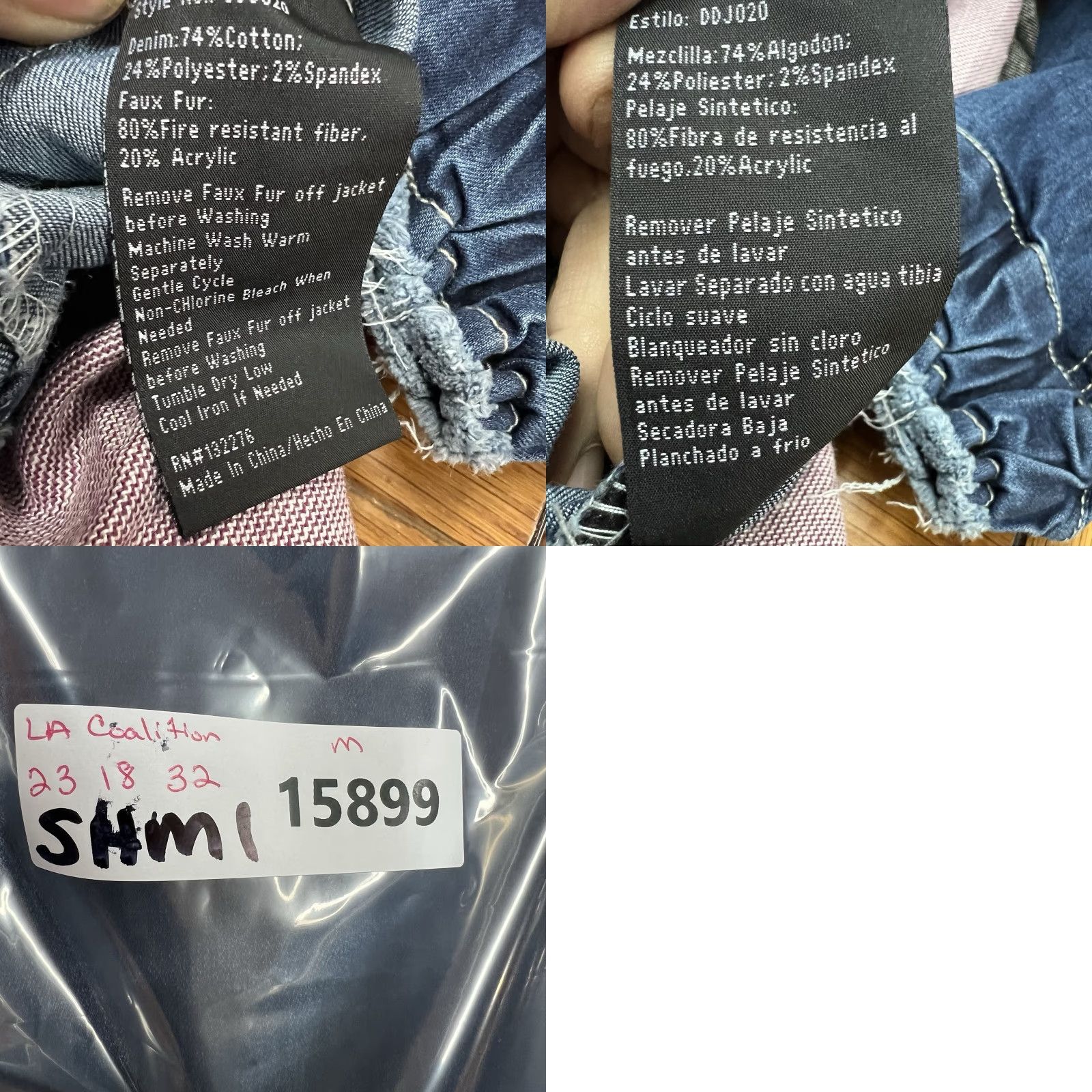 Denime La Coalition Denim Step Button Faux Fur Jacket Women’s Size M Blue 90s Retro Classic Size M / US 6-8 / IT 42-44 - 8 Thumbnail