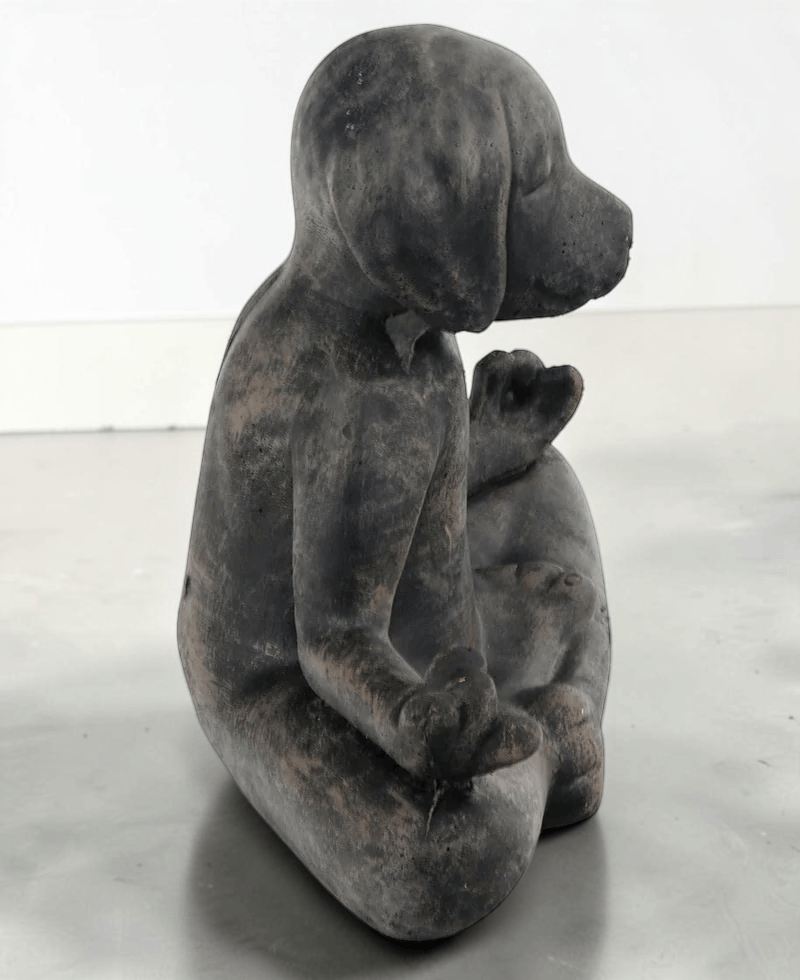Other Meditating Dog Solid Cast Stone Statue - Zen Garden Decor Size ONE SIZE - 4 Thumbnail