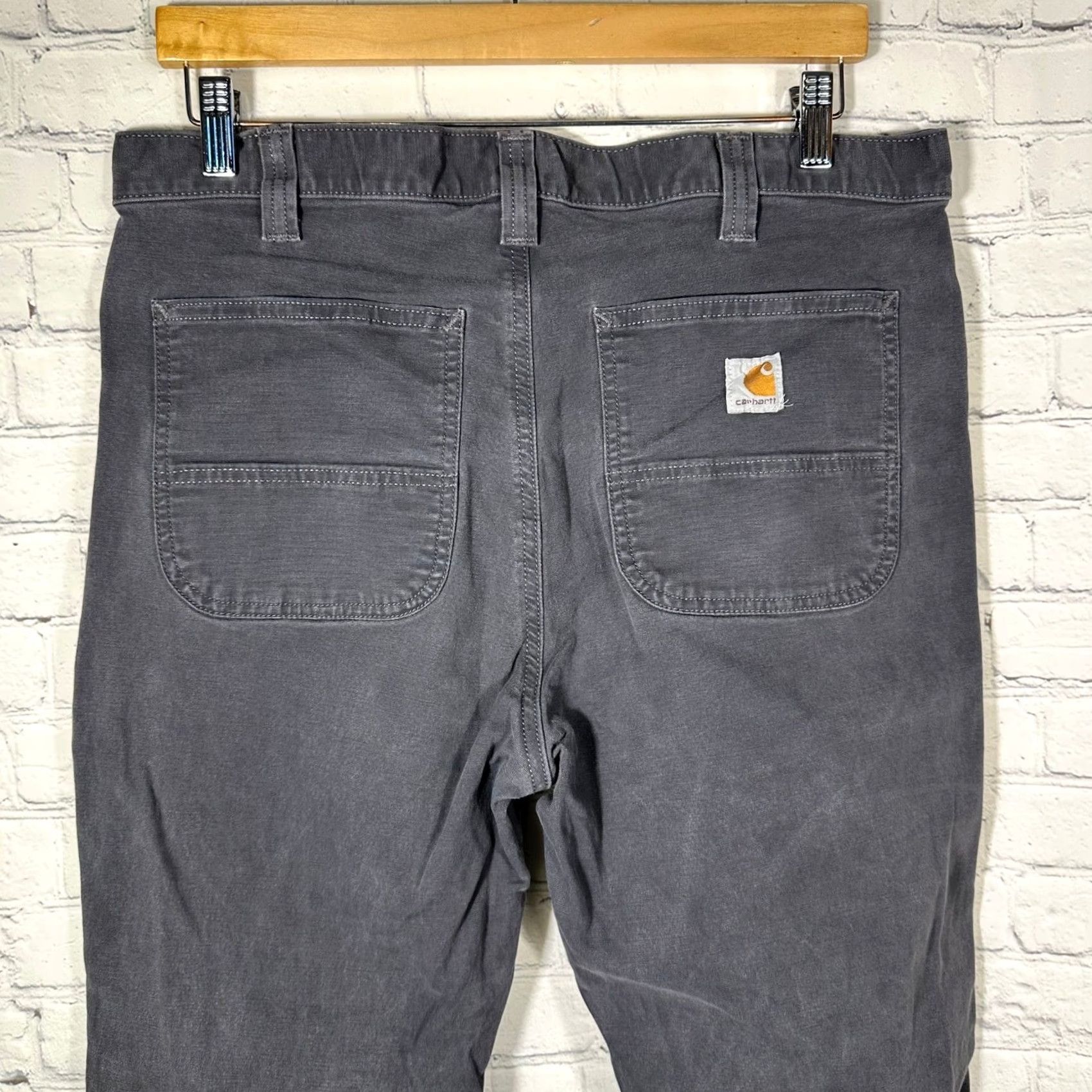 Carhartt Carhartt Mens Pants Canvas Dark Gray Charcoal 34x31 Straight Fit Work Size US 34 / EU 50 - 5 Thumbnail
