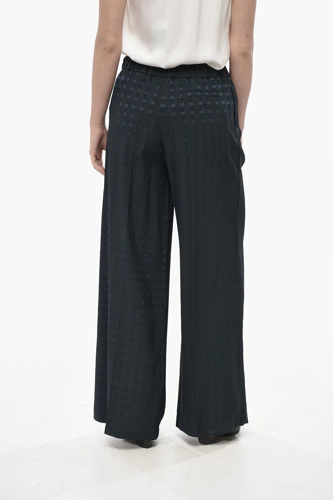 Kenzo og1mm0426 Jacquard Palazzo Pant in Blue Size 27" / US 4 / IT 40 - 2 Thumbnail