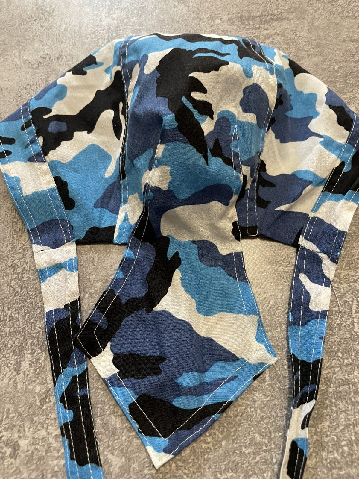 Vintage Blue Camo Durag Hat Y2K Size ONE SIZE - 7 Thumbnail