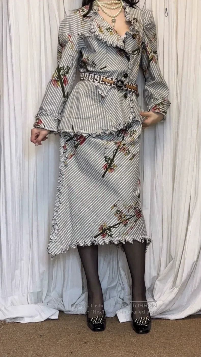 Vivienne Westwood Vivienne Westwood Striped Embroidered Print Dress Set Size M / US 6-8 / IT 42-44 - 1 Thumbnail