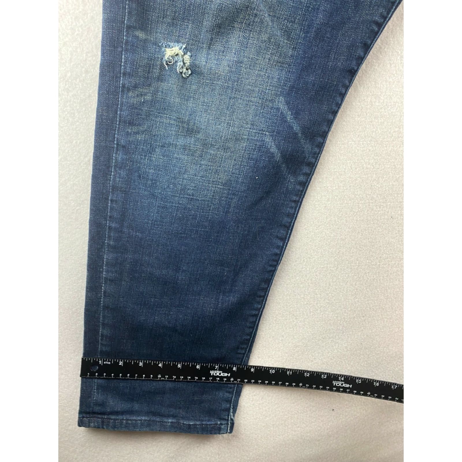 Vintage Lucky Brand Jeans Mens 38 Blue Straight Stretch 221 Original Dark Distressed Regular Rise 5-Pocket Denim Size US 38 / EU 54 - 6 Thumbnail