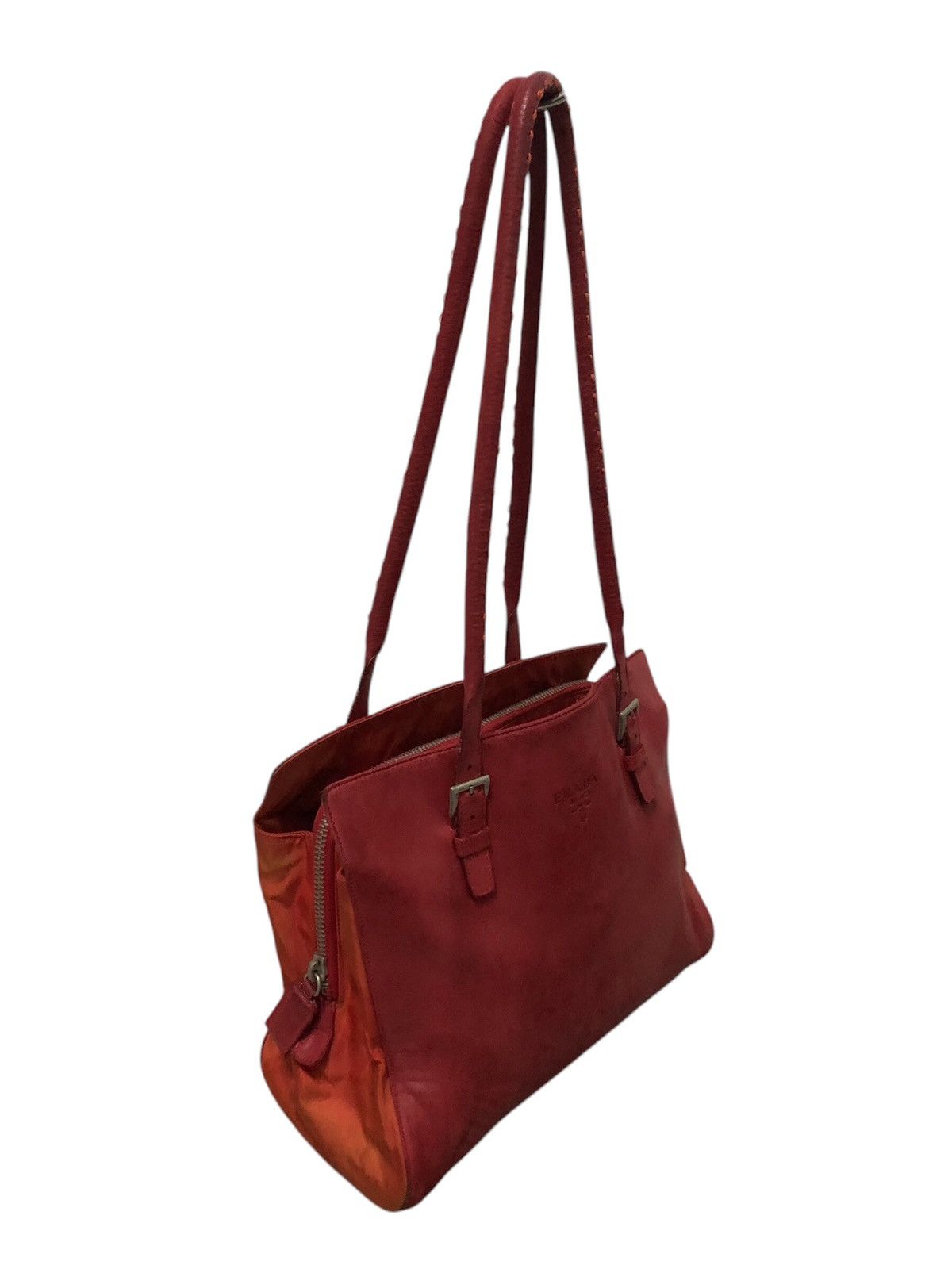 Prada × Vintage Vintage Prada Red Leather Shoulder Bag Size ONE SIZE - 3 Thumbnail
