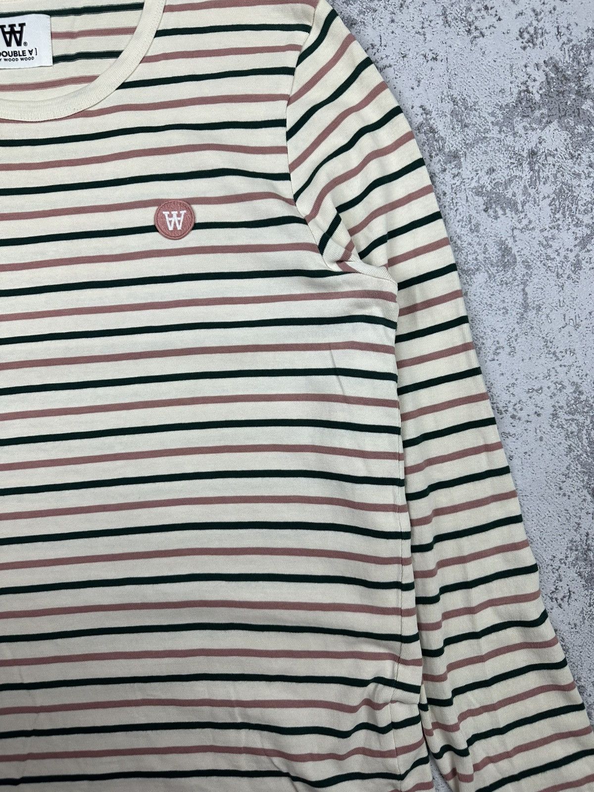 Wood Wood Wood Wood Double A Small Logo Striped Long Sleeve T-shirt Size US M / EU 48-50 / 2 - 3 Thumbnail