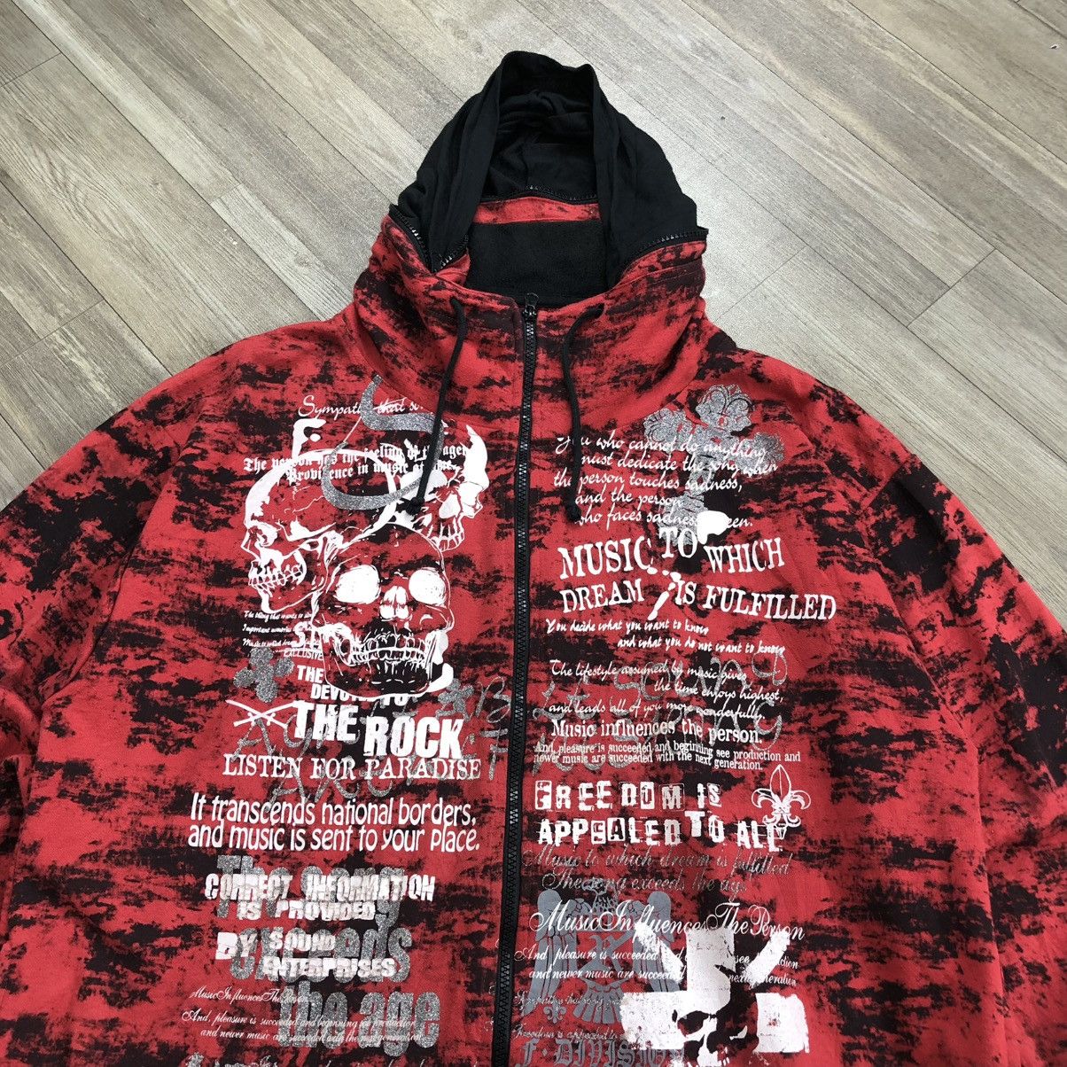 14th Addiction × If Six Was Nine × Le Grande Bleu (L.G.B.) ☠️ 2000s TimeStep Poem Cross Skulls Punks Goa Bono Jacket Size US XXL / EU 58 / 5 - 4 Thumbnail