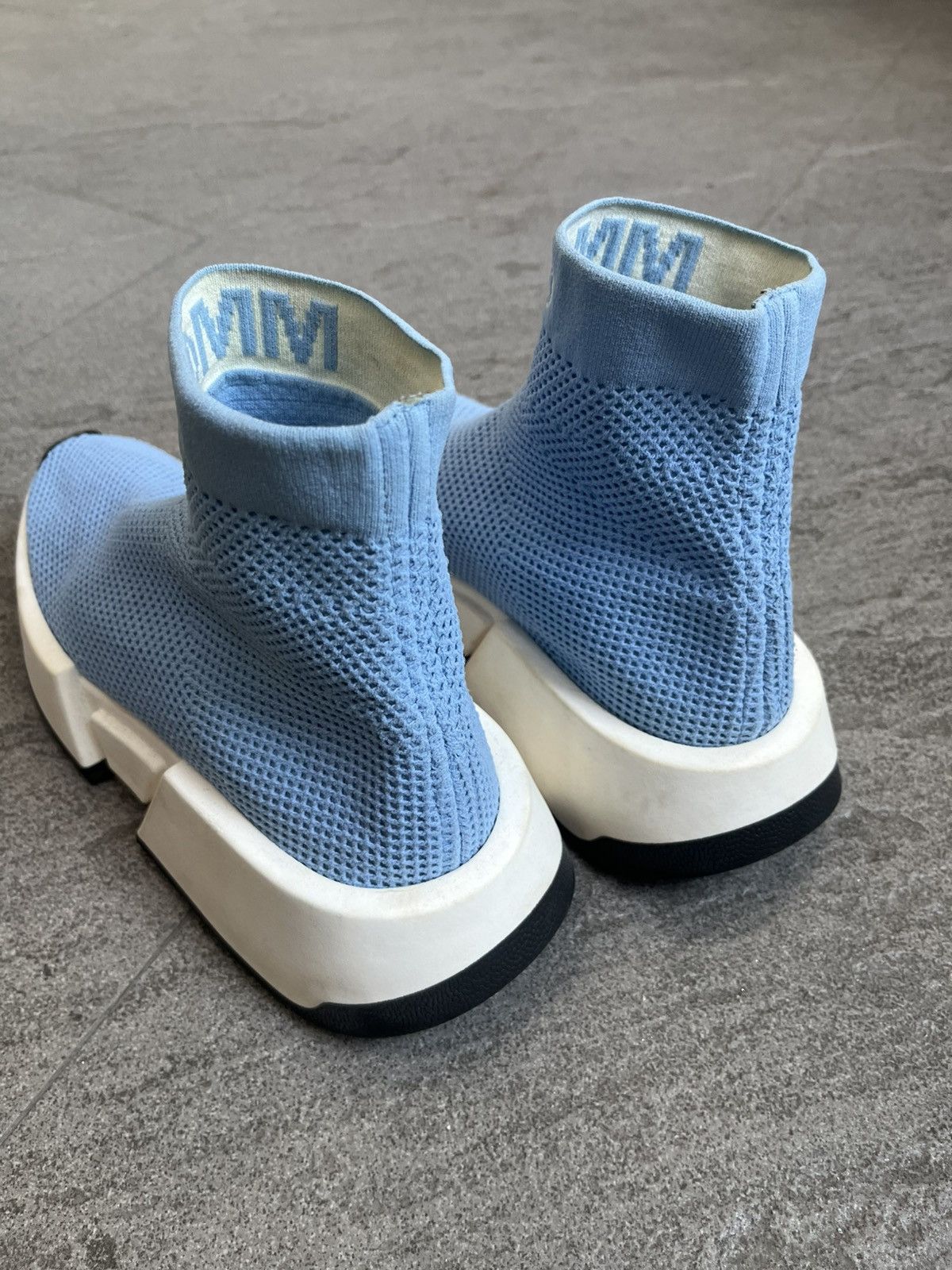 Maison Margiela MM6 Maison Margiela Blue Knit Sock Logo High Top EU39 Size US 9 / IT 39 - 10 Thumbnail