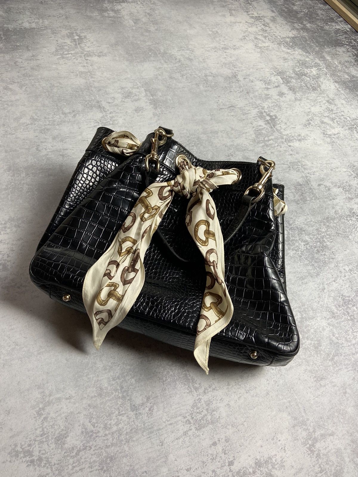 Vintage Gucci Buckle Patent Leather Hand Bag Clutch Y2K