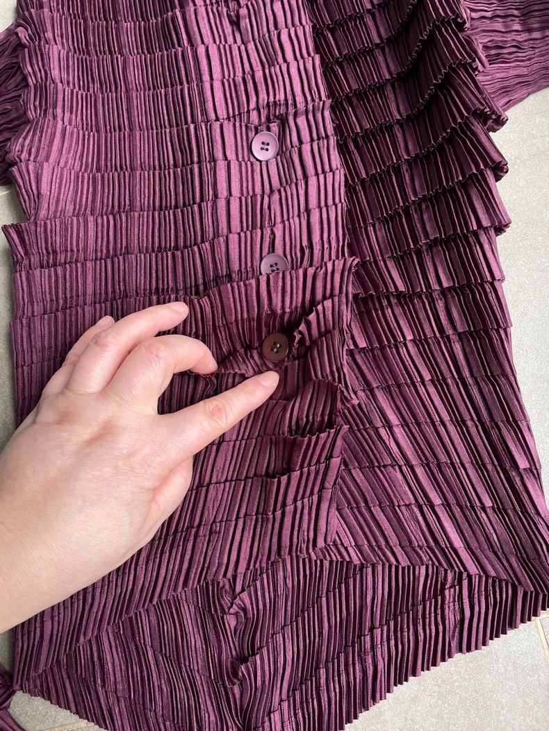 Other Issey Miyake size:2 A wine red pleated cardigan Size XS / US 0-2 / IT 36-38 - 7 Thumbnail