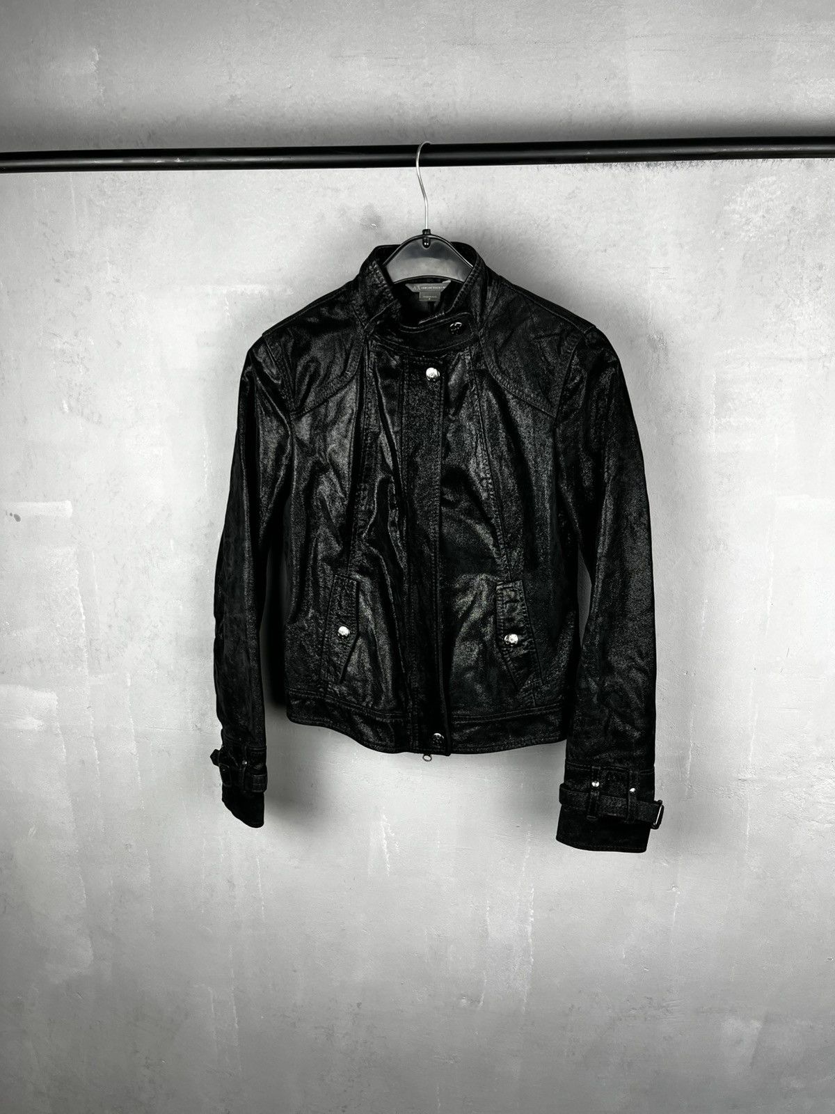 Armani Armani leather jacket biker size s Size S / US 4 / IT 40 - 1 Thumbnail