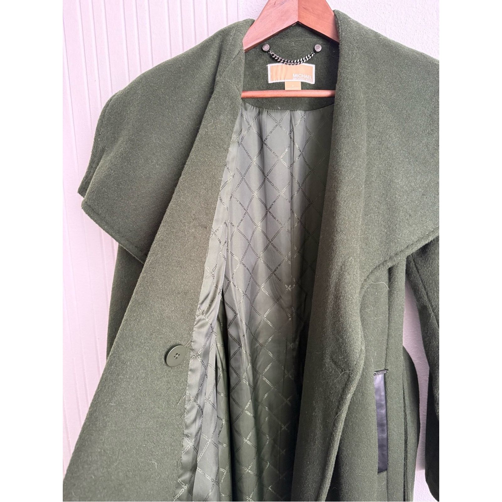 Michael Kors MICHAEL Michael Kors Belted Wrap Coat Jade Dark Green Size M / US 6-8 / IT 42-44 - 4 Thumbnail