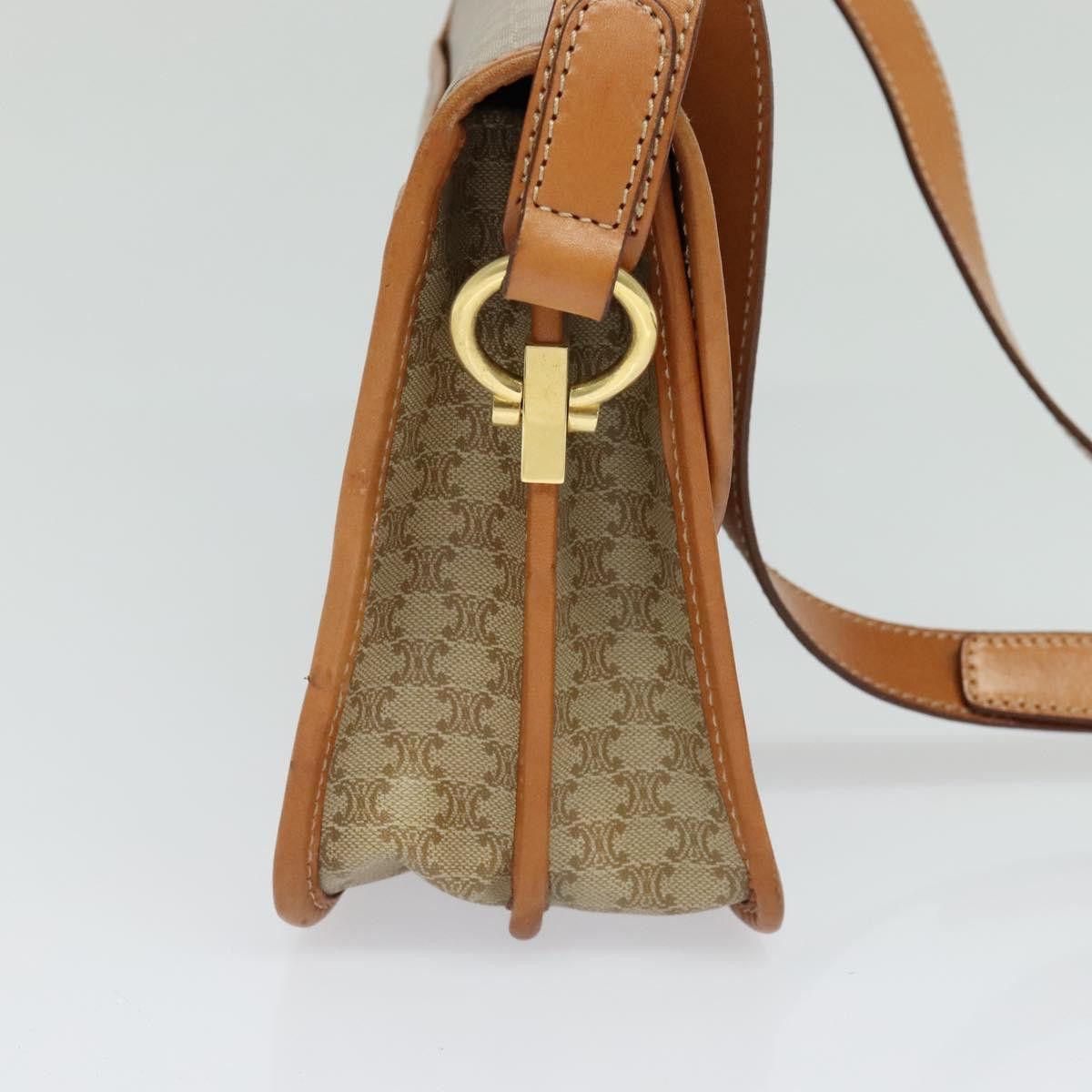 Celine CELINE Macadam Canvas Shoulder Bag Beige Gold Size ONE SIZE - 4 Thumbnail