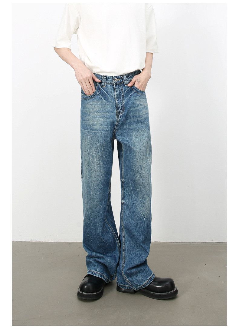 Japanese Brand American Style High-Street Lightning-Wash Blue Jeans Size US 32 / EU 48 - 2 Thumbnail