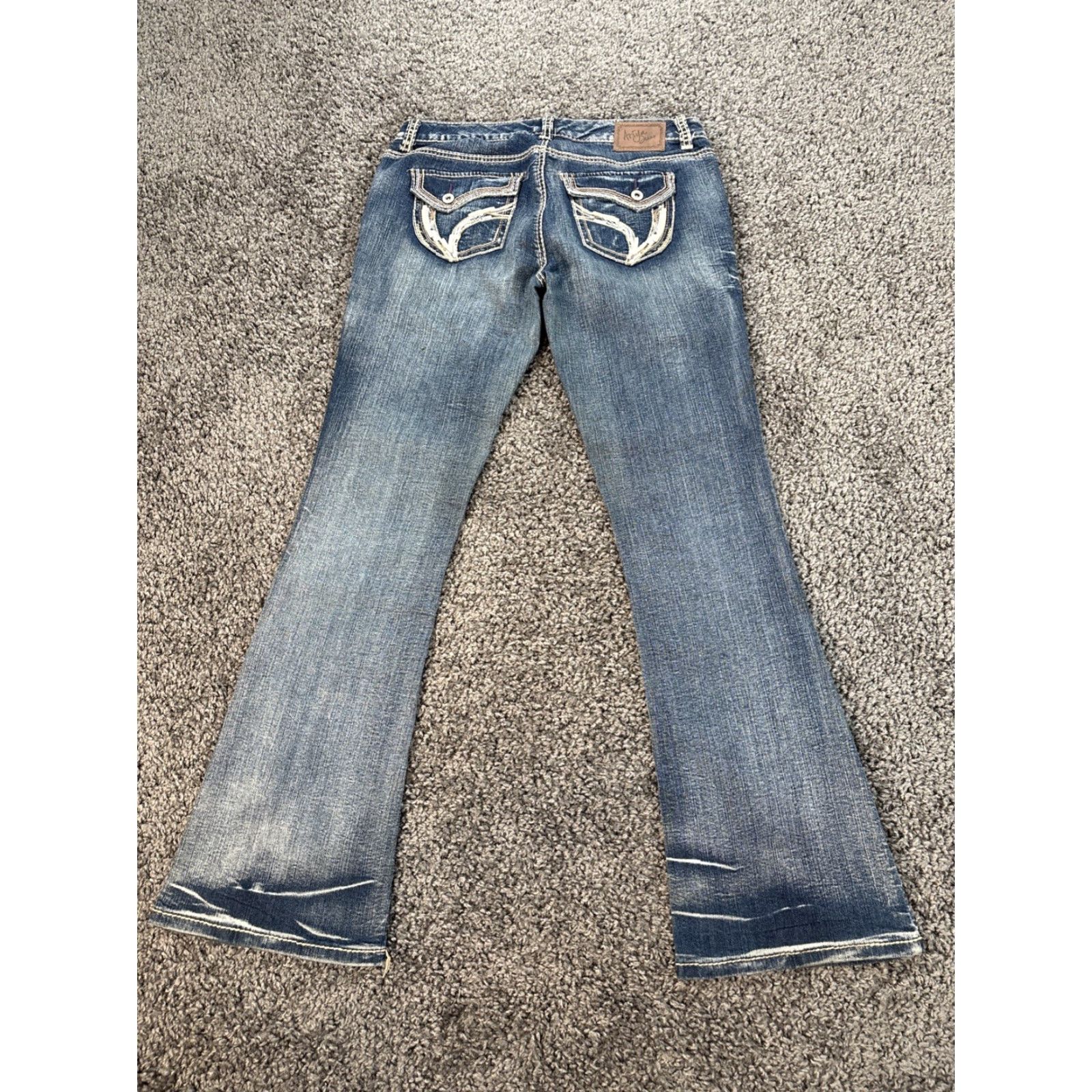 Vintage **Ariya Jeans Womens Blue Boot Cut Distressed Embroidered Stitch** User: Ariya Jeans Womens Blue Boot Cut Distressed Embroidered Stitch Size 32" / US 10 / IT 46 - 2 Thumbnail