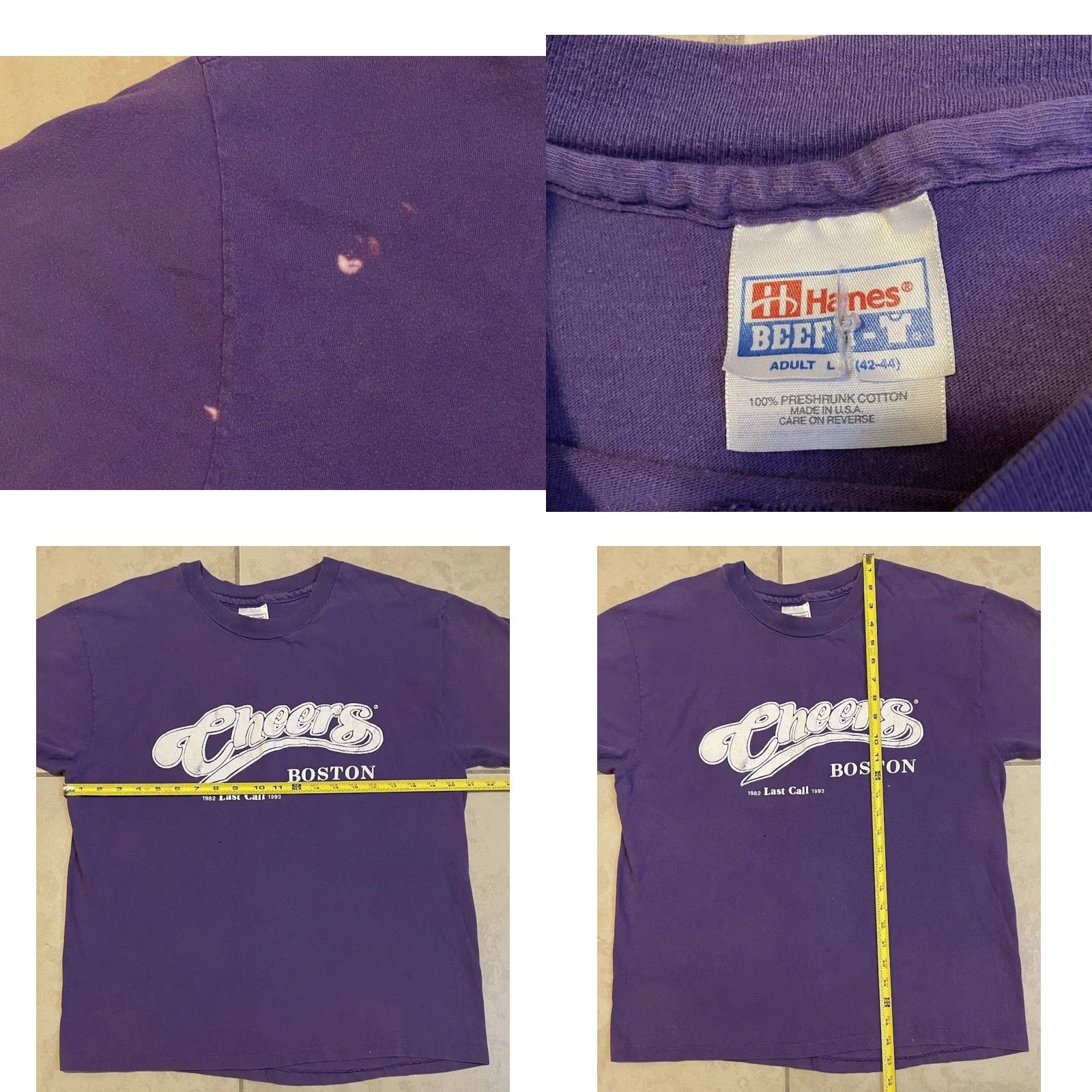 Vintage VINTAGE Cheers TV Show Faded Promo Shirt S Bar TV Show Sitcom Boston Grunge 90s Purple Small Mens T-Shirt 90s TV Series Distressed Drinking Math? Size US S / EU 44-46 / 1 - 9 Thumbnail