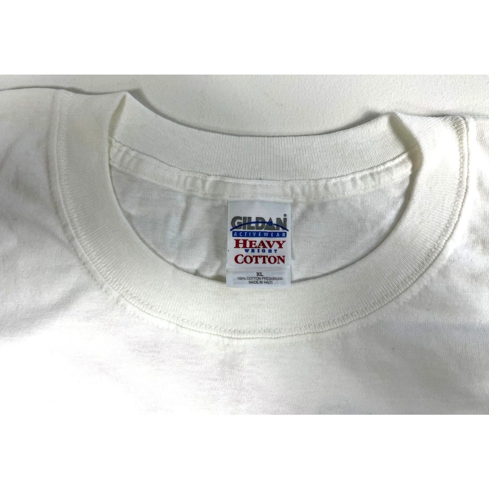 Gildan VINTAGE NOS Born in the USA Shell American Automotive T-Shirt XL Mens White Gildan Heavy Cotton 90s Size US XL / EU 56 / 4 - 6 Thumbnail
