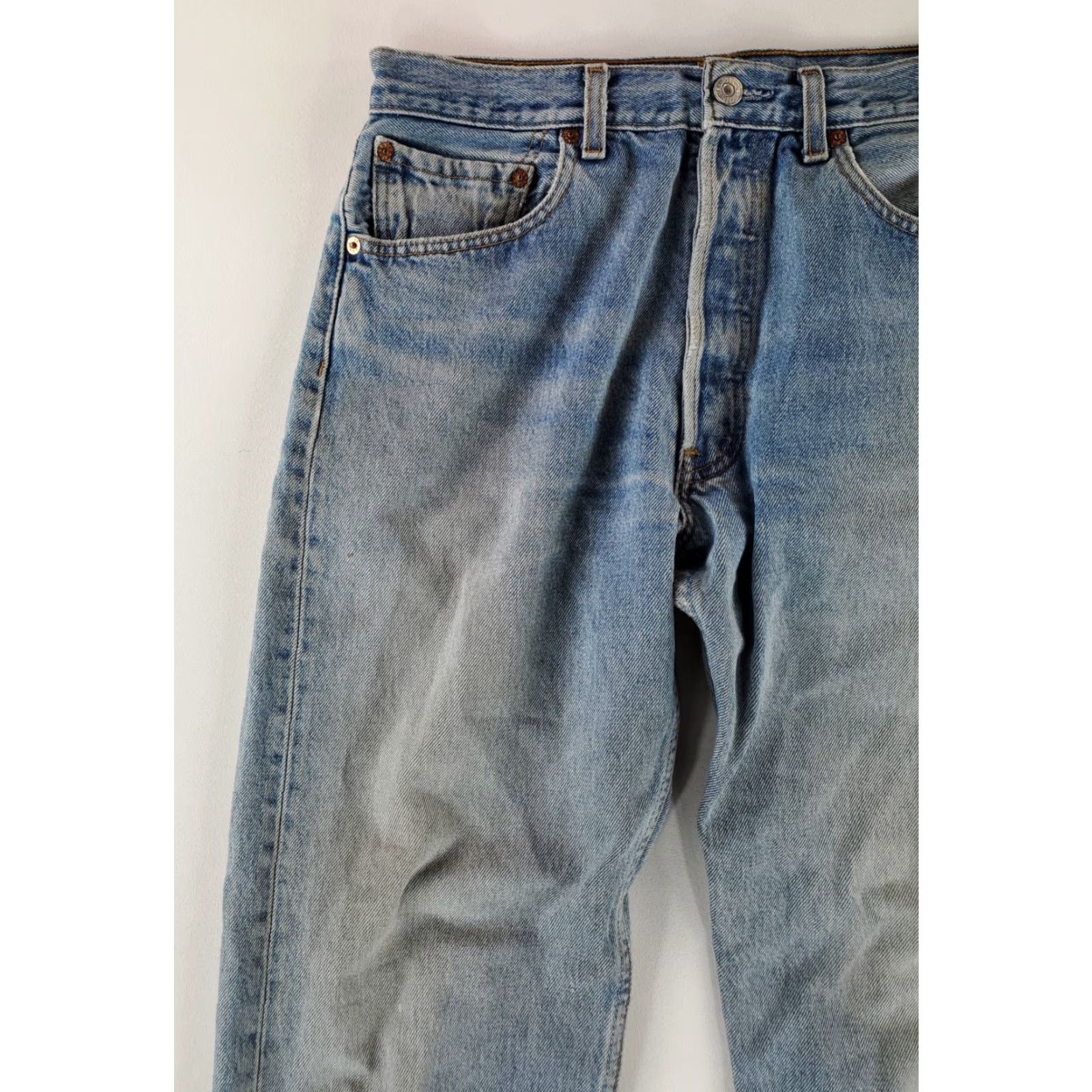Levi's Levi's 501 Jeans Whiskering Mens 32x34 Hemmed 32 Blue Straight 501 Men Inseam 31 Regular Size US 32 / EU 48 - 4 Thumbnail