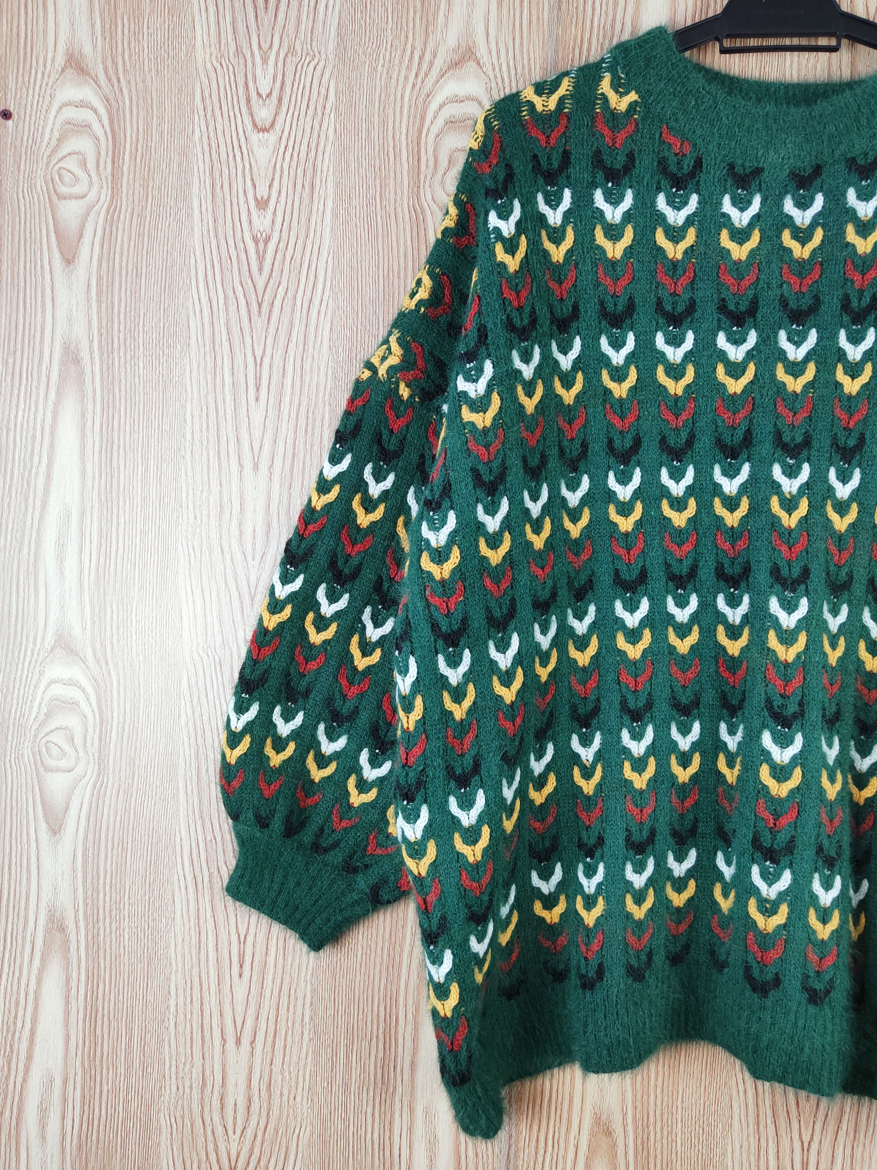 Japanese Brand D Japan art mohair vintage Green Knitwear Sweatshirts #W581 Size US XL / EU 56 / 4 - 3 Thumbnail