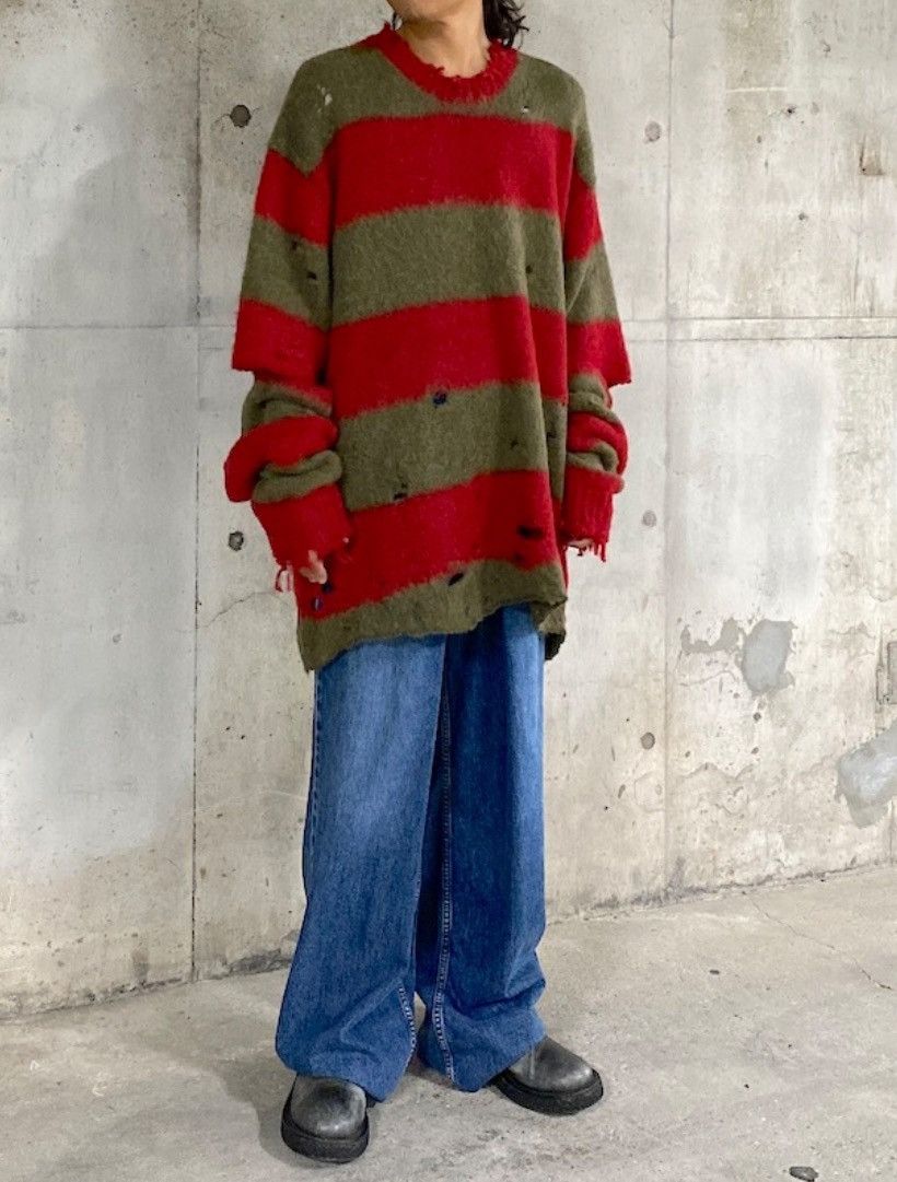 image of Doublet Striped Oversize Freddy Krueger Sweater, Men's (Size XL)