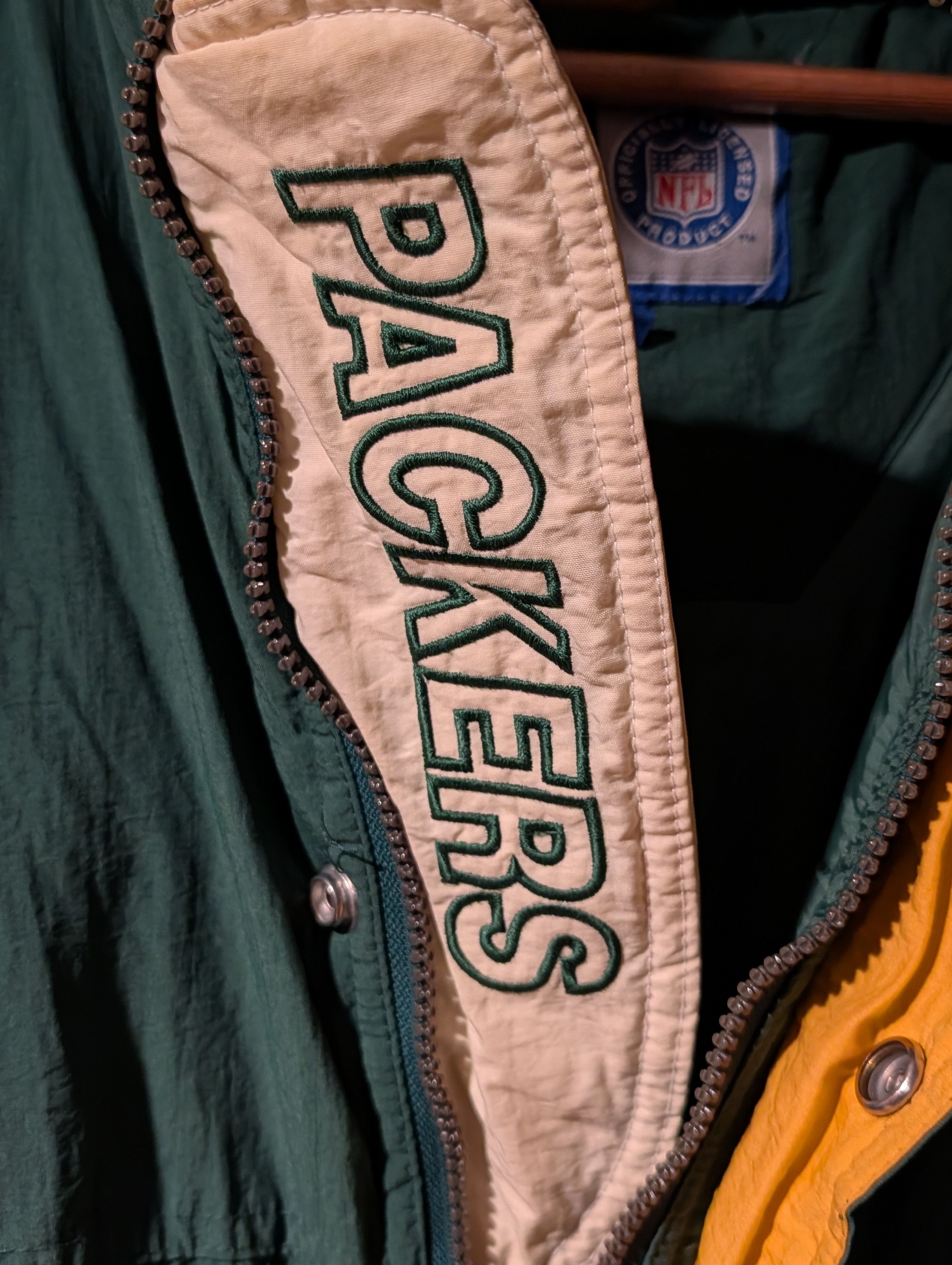 Starter Vintage 90s Green Bay Packers Starter Hooded Puffer Jacket Size US L / EU 52-54 / 3 - 9 Thumbnail