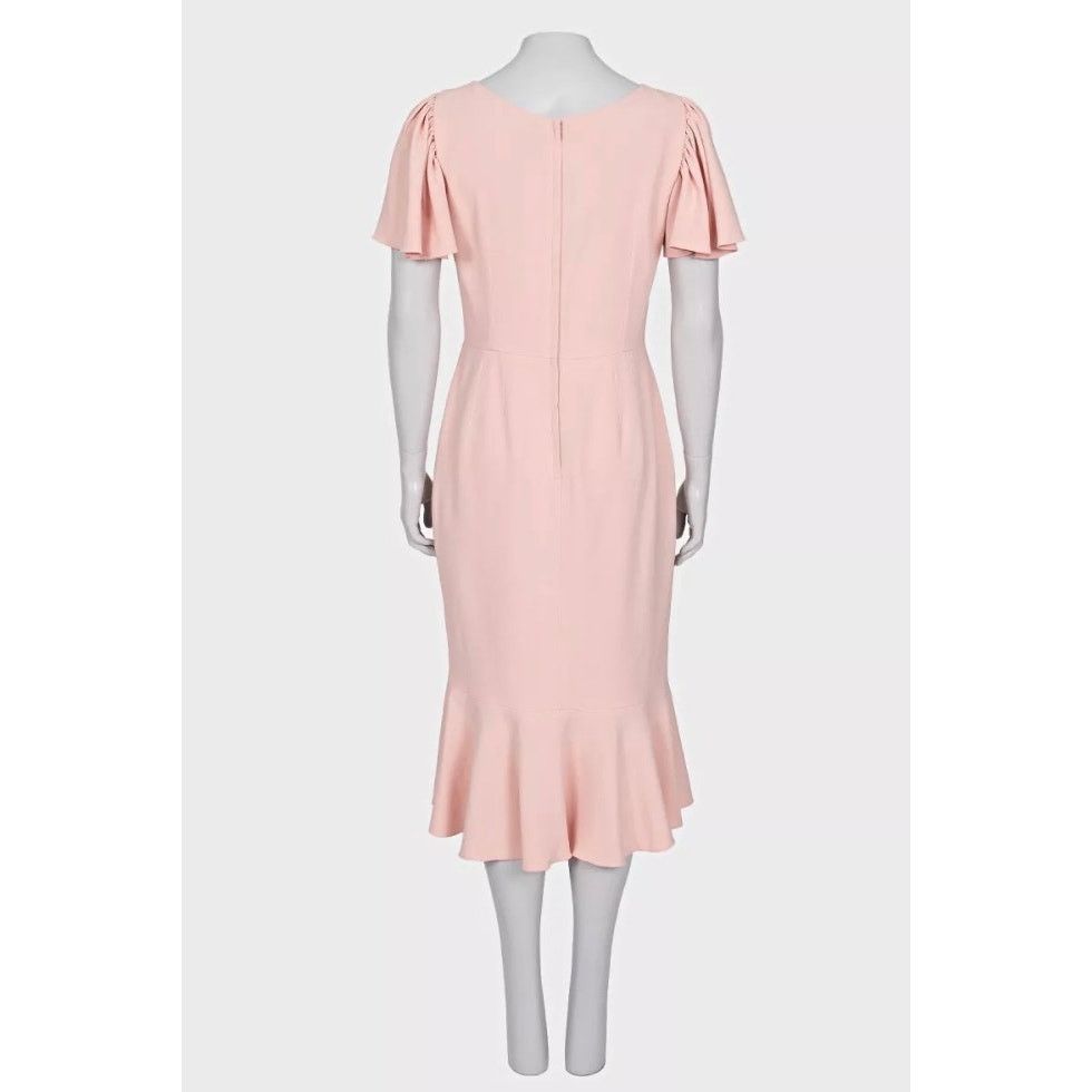 Dolce & Gabbana Dolce & Gabbana Pink Viscose Flounce Hem Fitted Dress IT44 Size L / US 10 / IT 46 - 3 Thumbnail