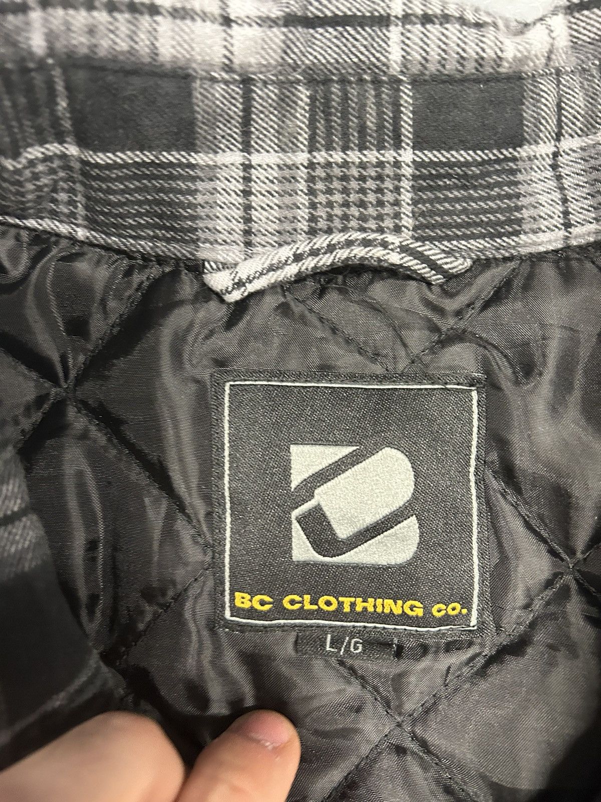 Japanese Brand Vintage Black & Grey Quilt Lined Flannel Jacket Button Up Size US L / EU 52-54 / 3 - 2 Thumbnail